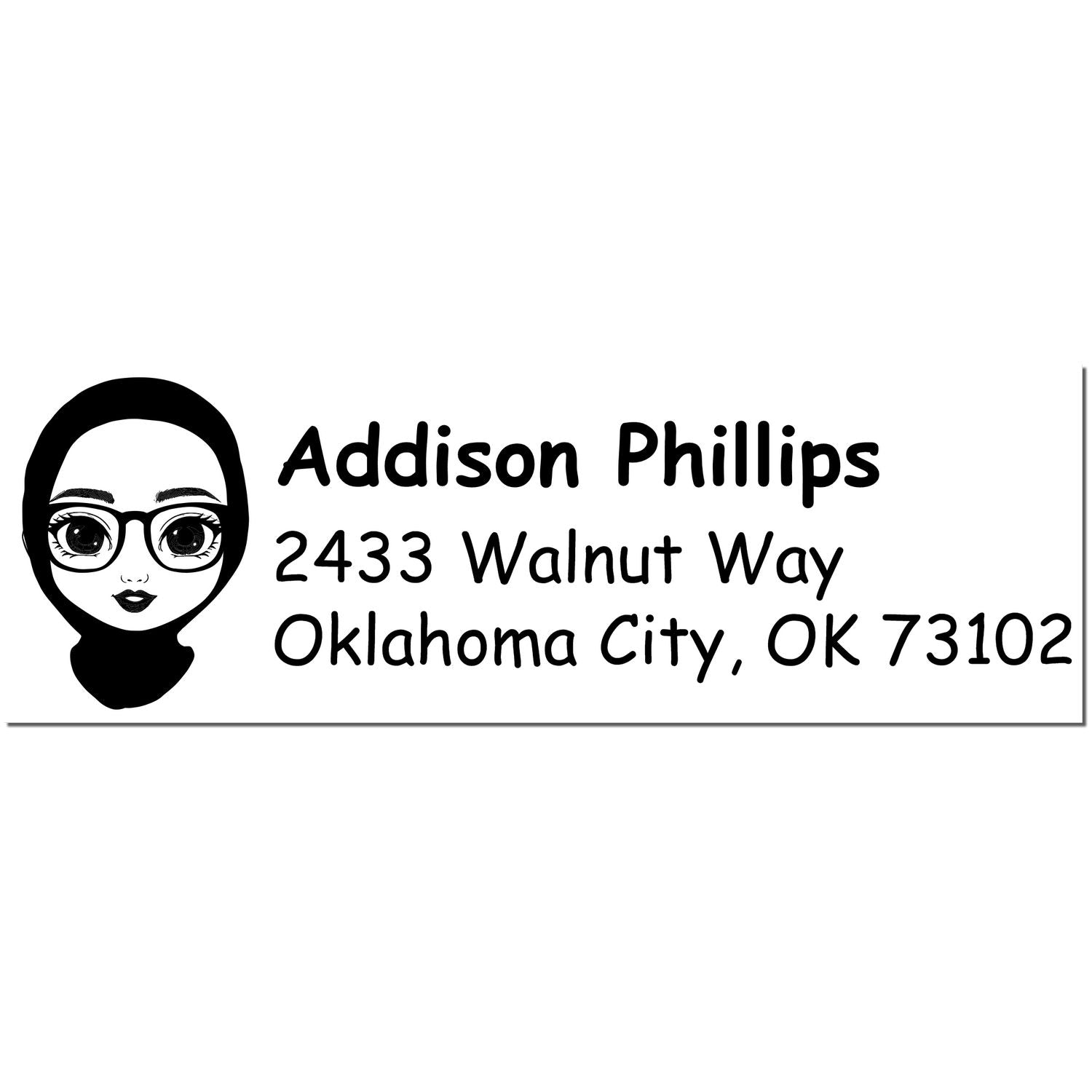 Wood Handle Ms Addison Bitmoji Address Stamp