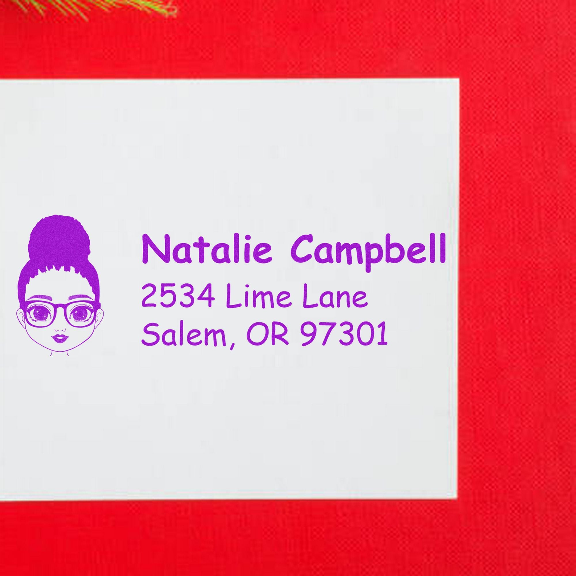 Ms Natalie Bitmoji Self-Inking Home Address Stamp