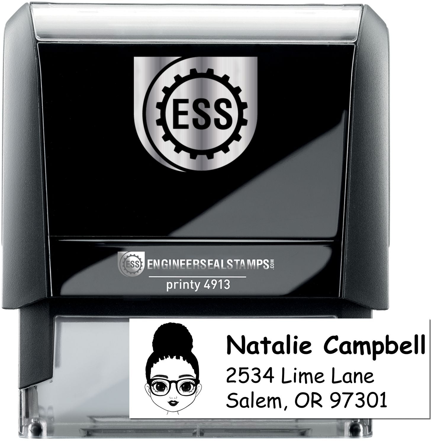 Ms Natalie Bitmoji Self-Inking Home Address Stamp