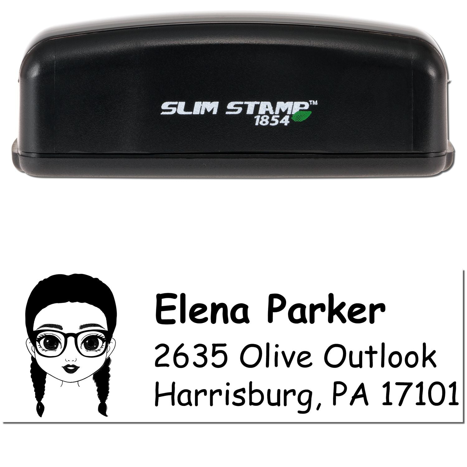 Ms Elena Bitmoji Customized Address Stamp Pre-Inked