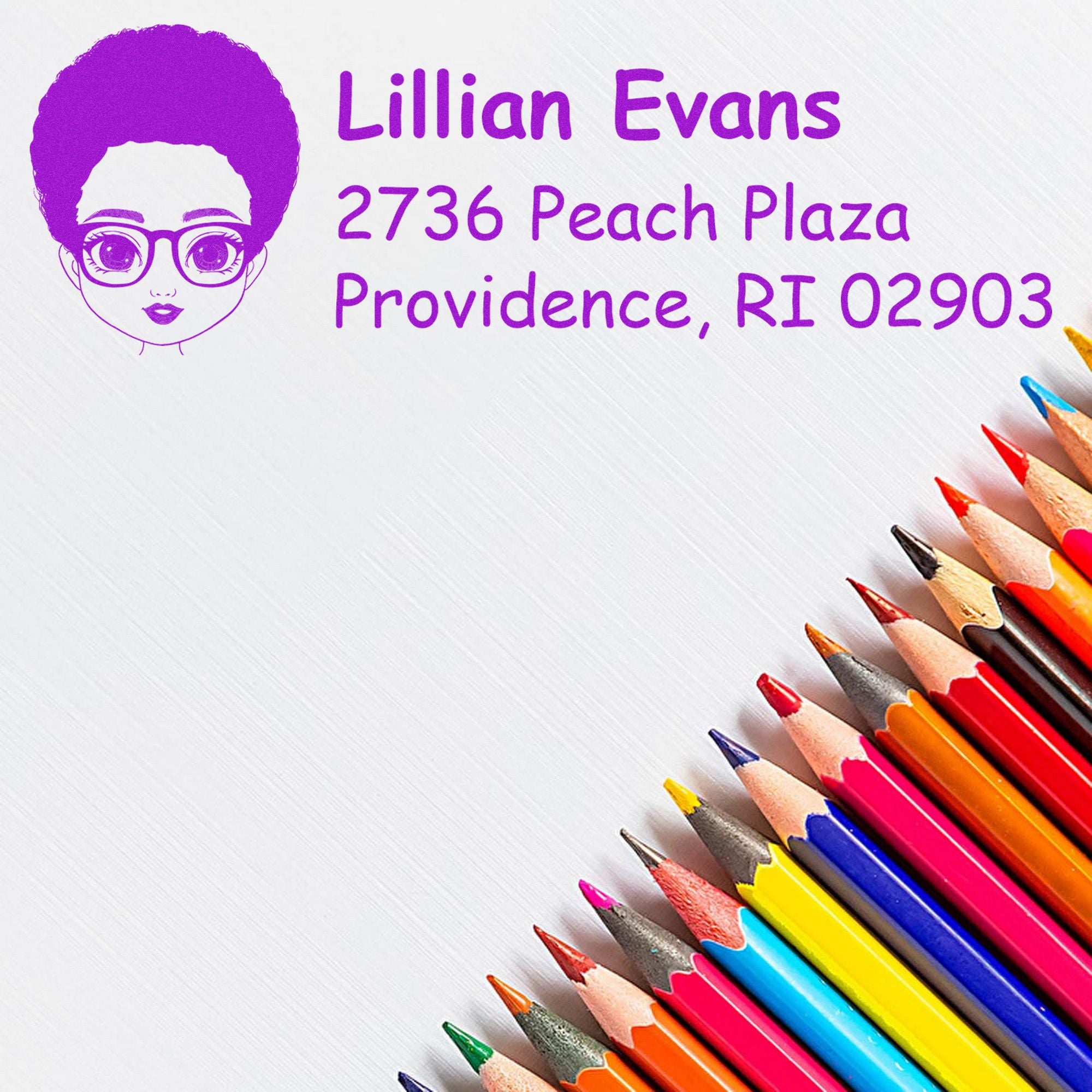 Ms Lillian Bitmoji Customized Address Stamp Pre-Inked