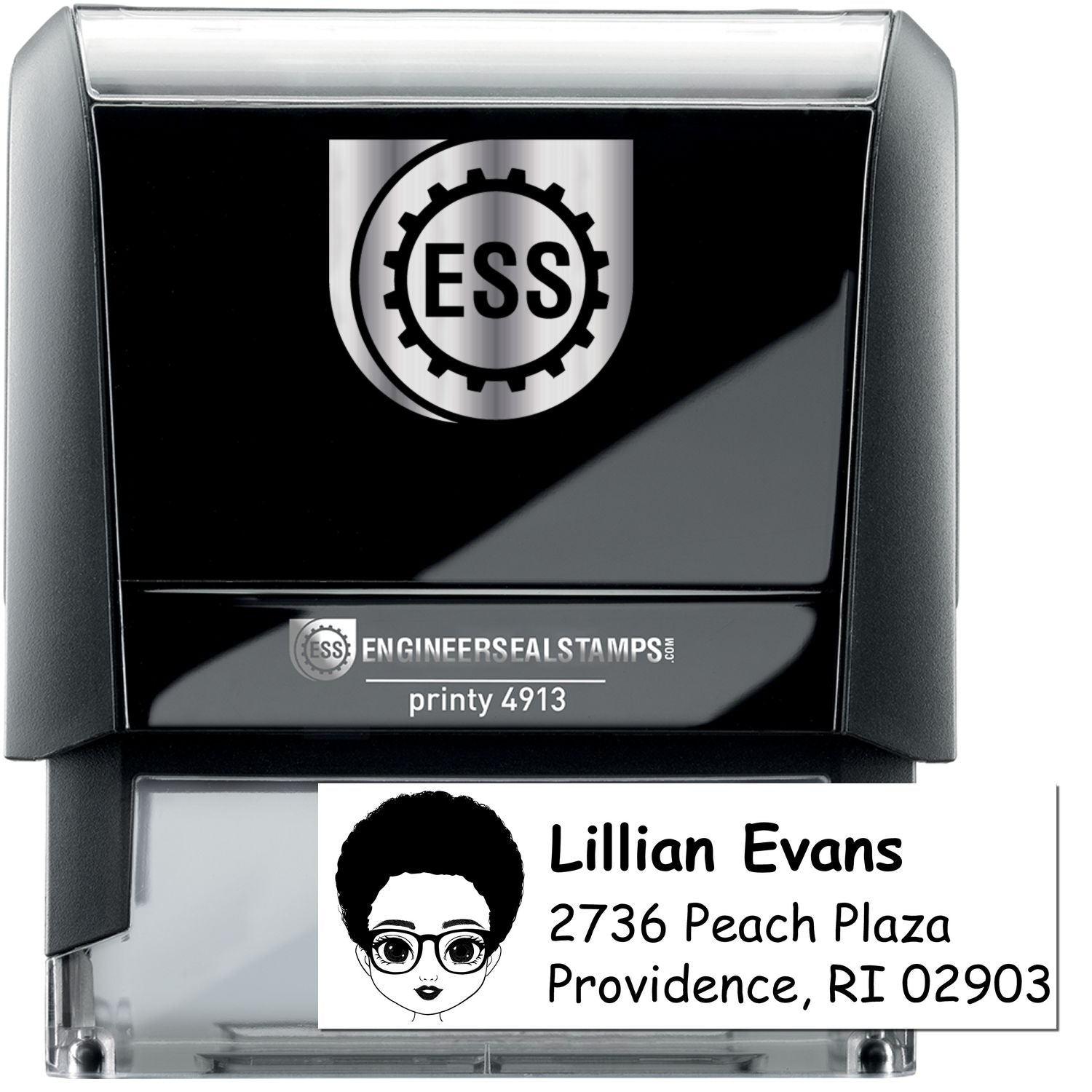 Ms Lillian Bitmoji Self-Inking Home Address Stamp