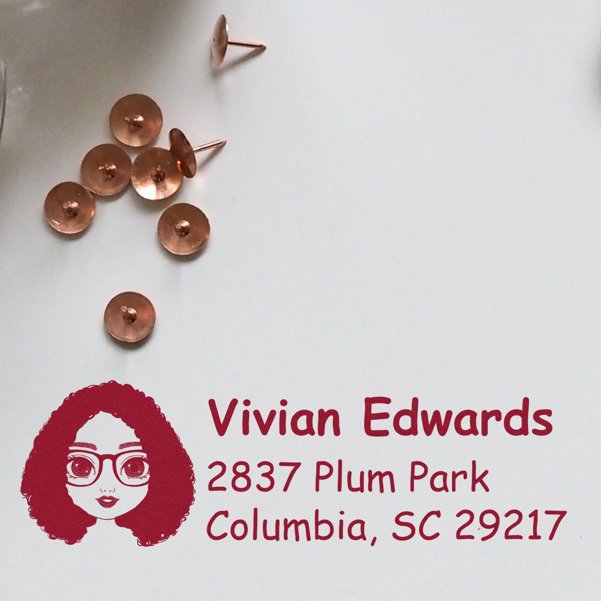 Wood Handle Ms Vivian Bitmoji Address Stamp