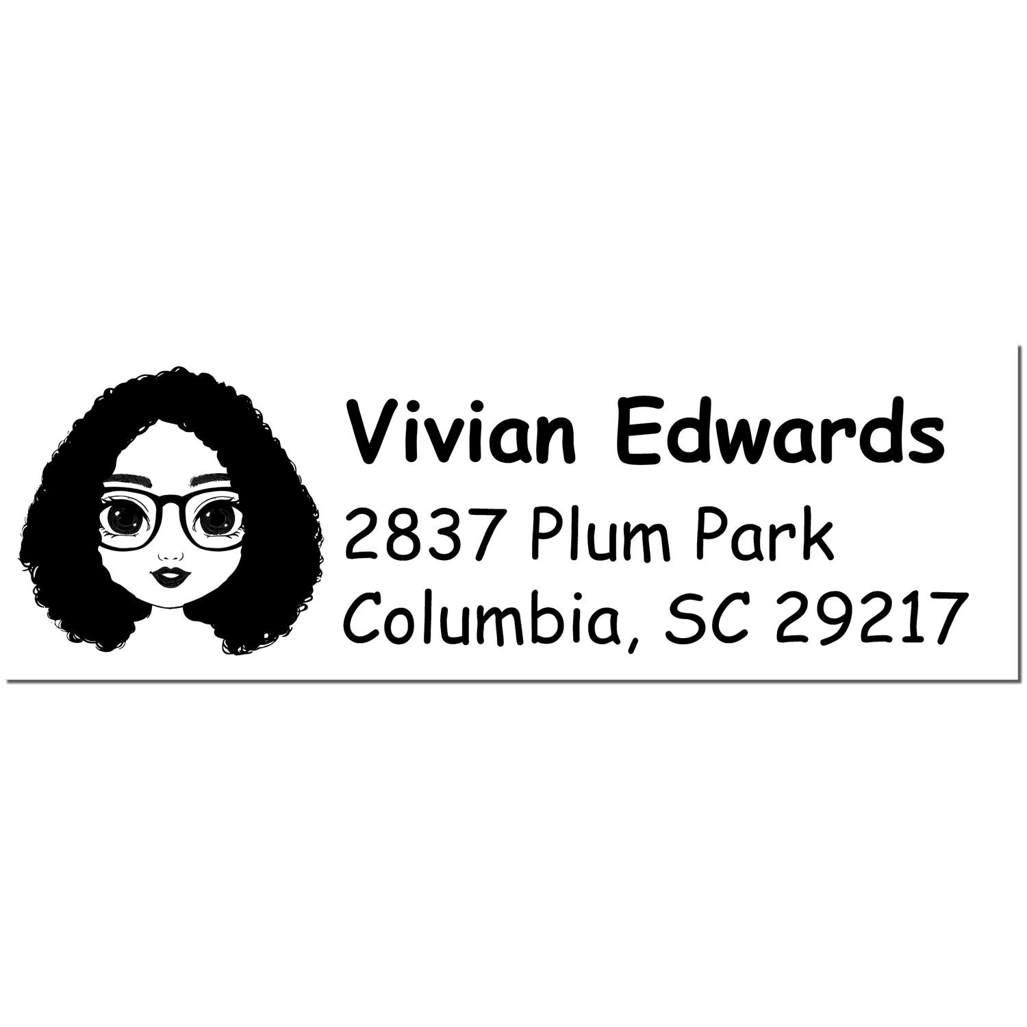 Wood Handle Ms Vivian Bitmoji Address Stamp