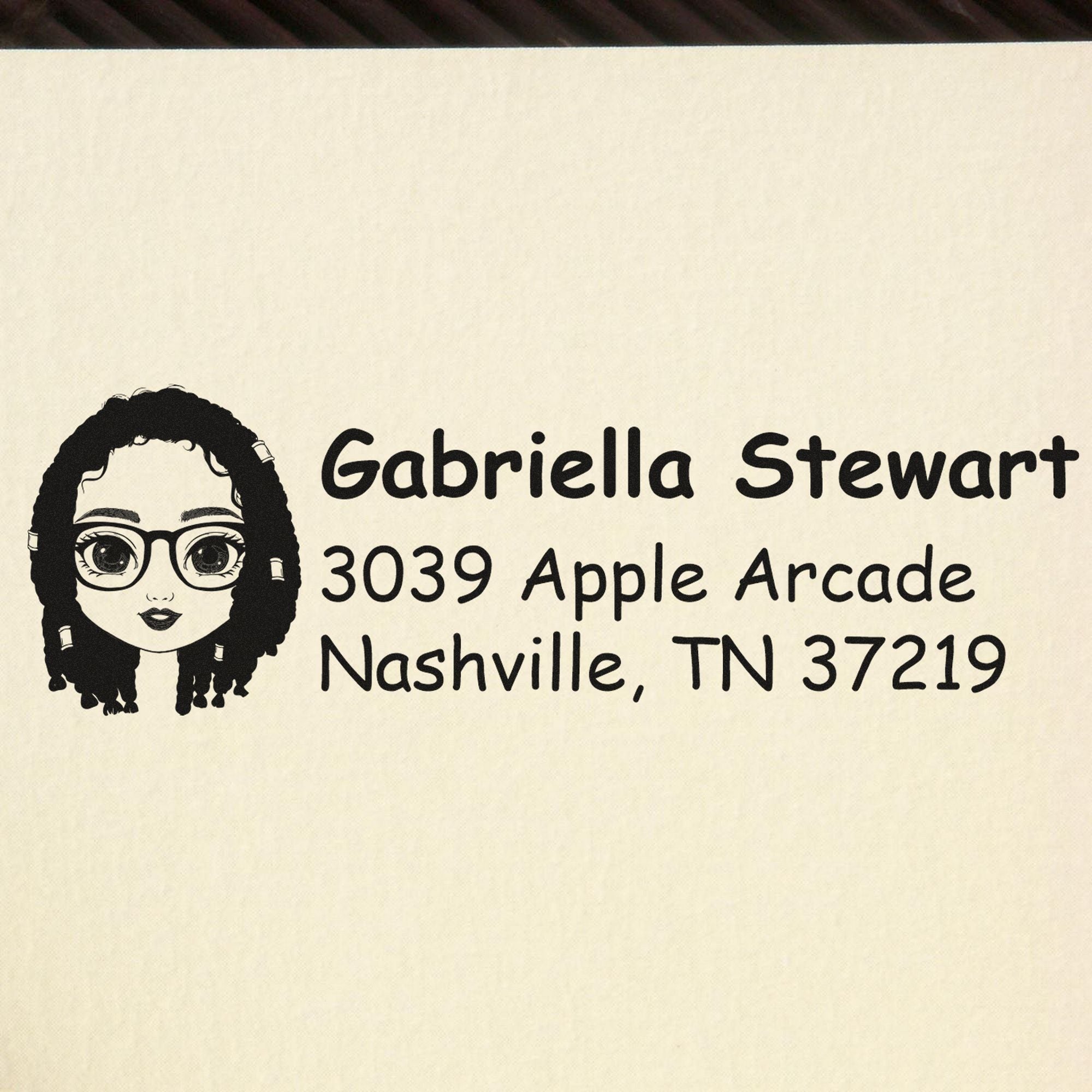 Ms Gabriella Bitmoji Customized Address Stamp Pre-Inked