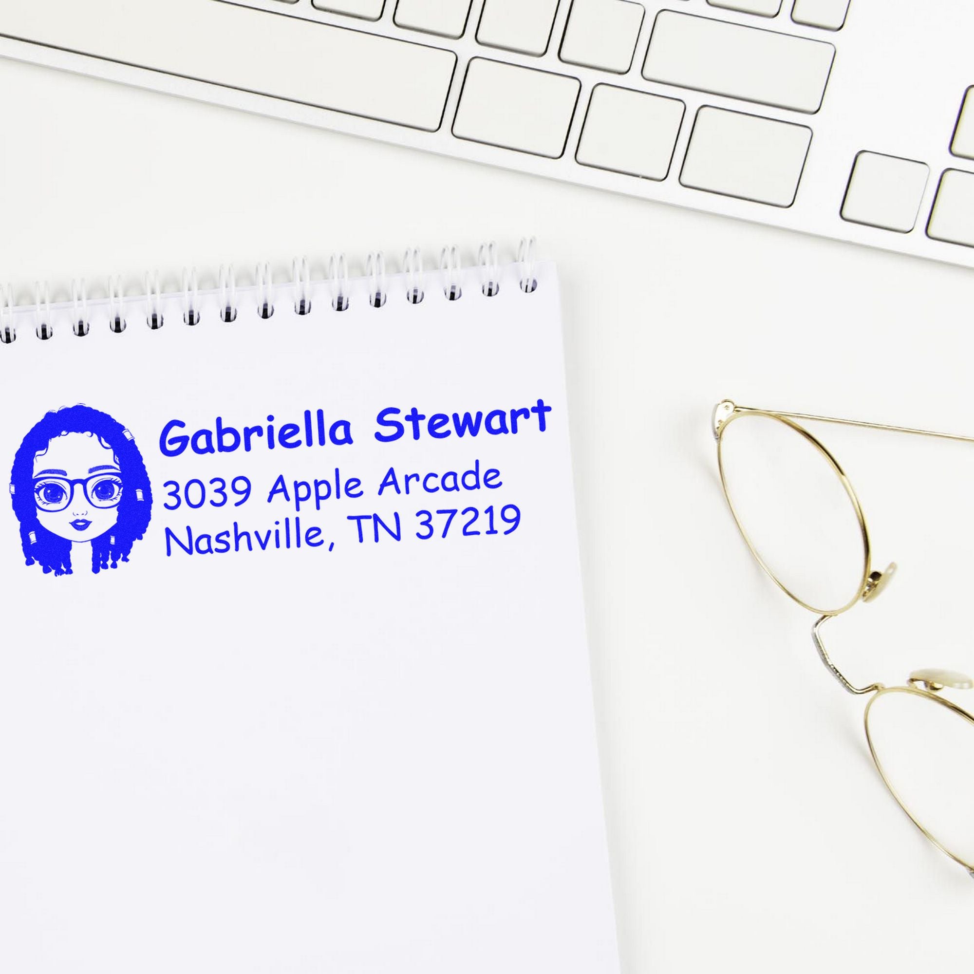 Ms Gabriella Bitmoji Customized Address Stamp Pre-Inked