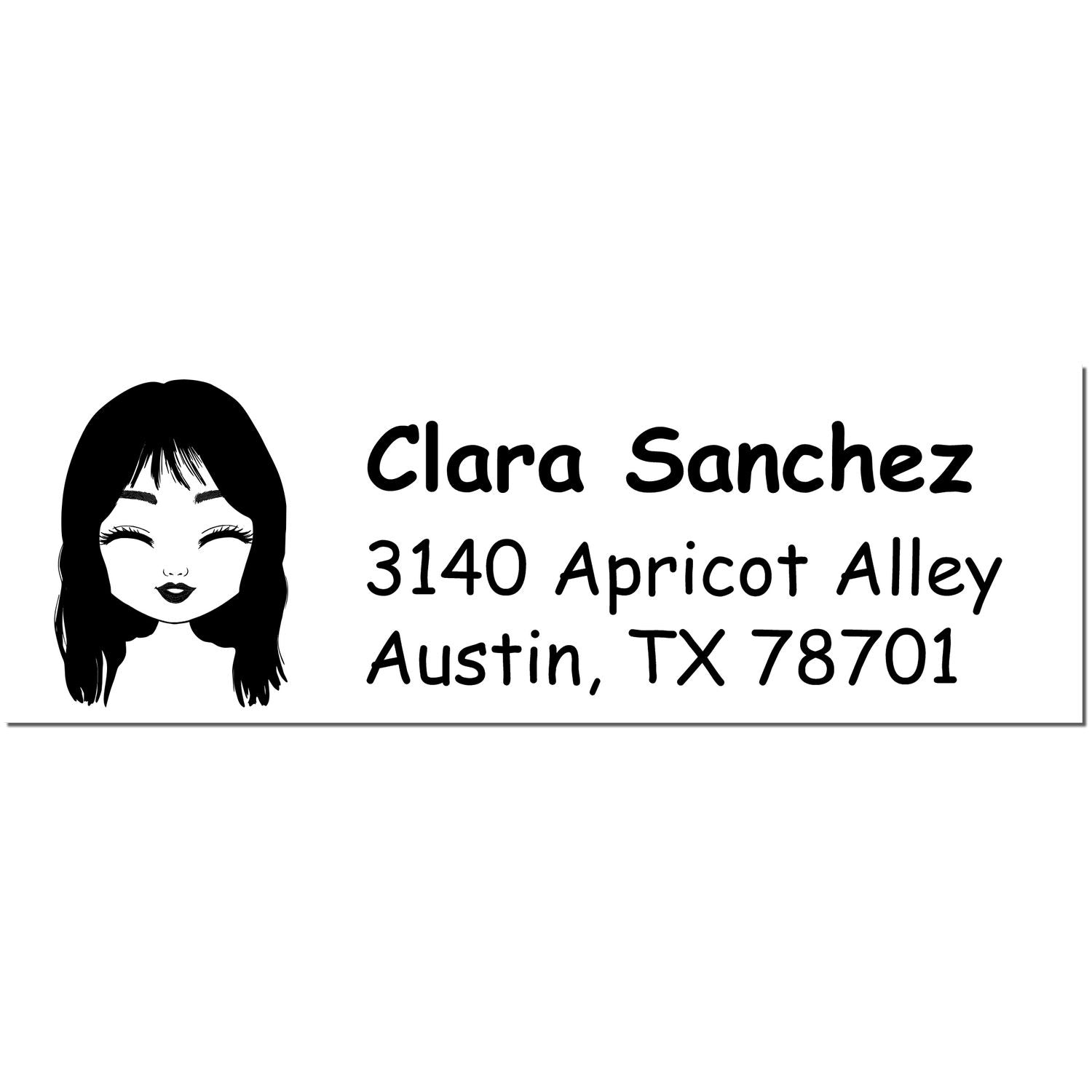 Wood Handle Ms Clara Bitmoji Address Stamp