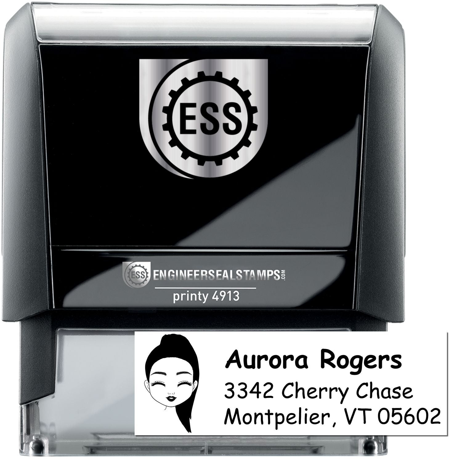 Ms Aurora Bitmoji Self-Inking Home Address Stamp