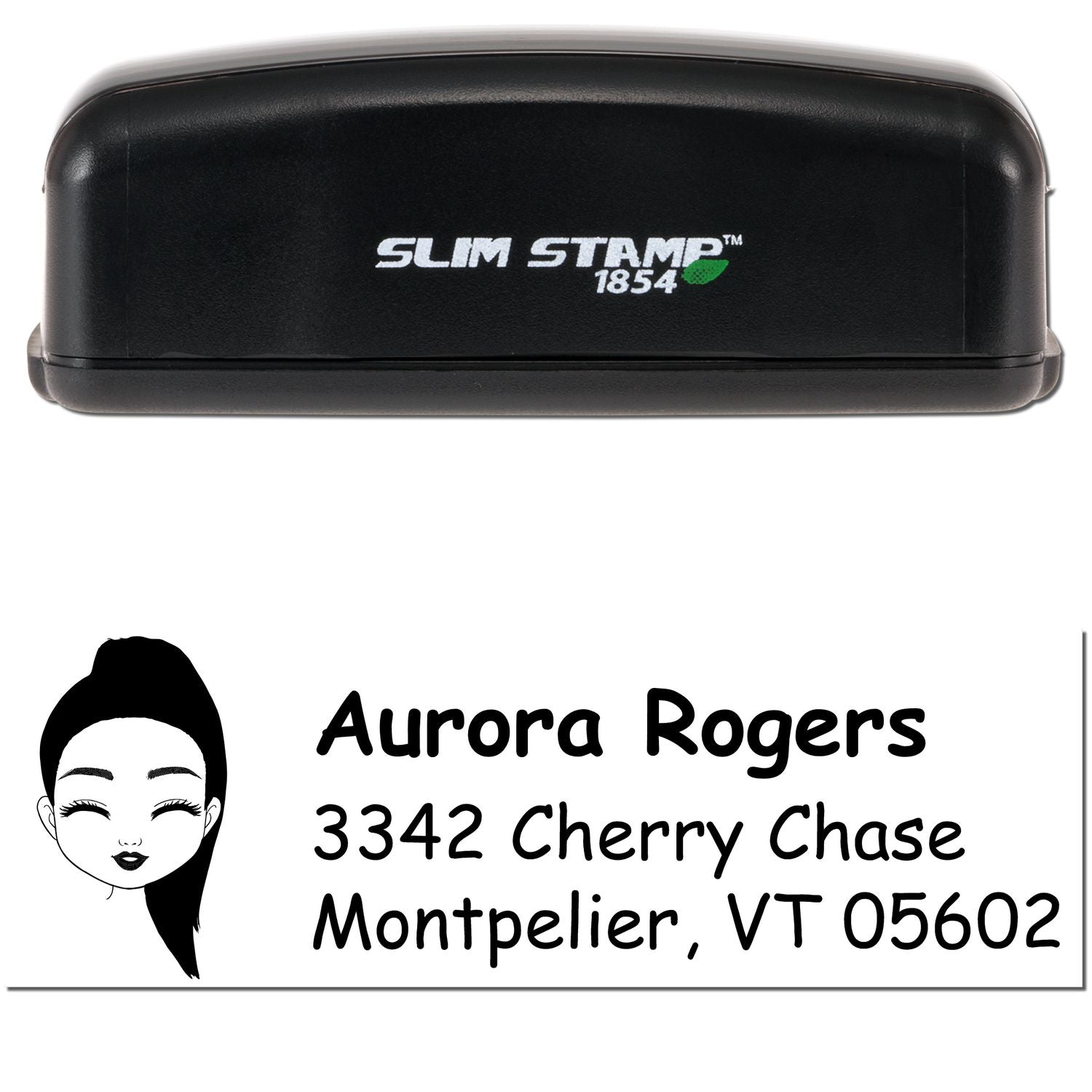 Ms Aurora Bitmoji Customized Address Stamp Pre-Inked