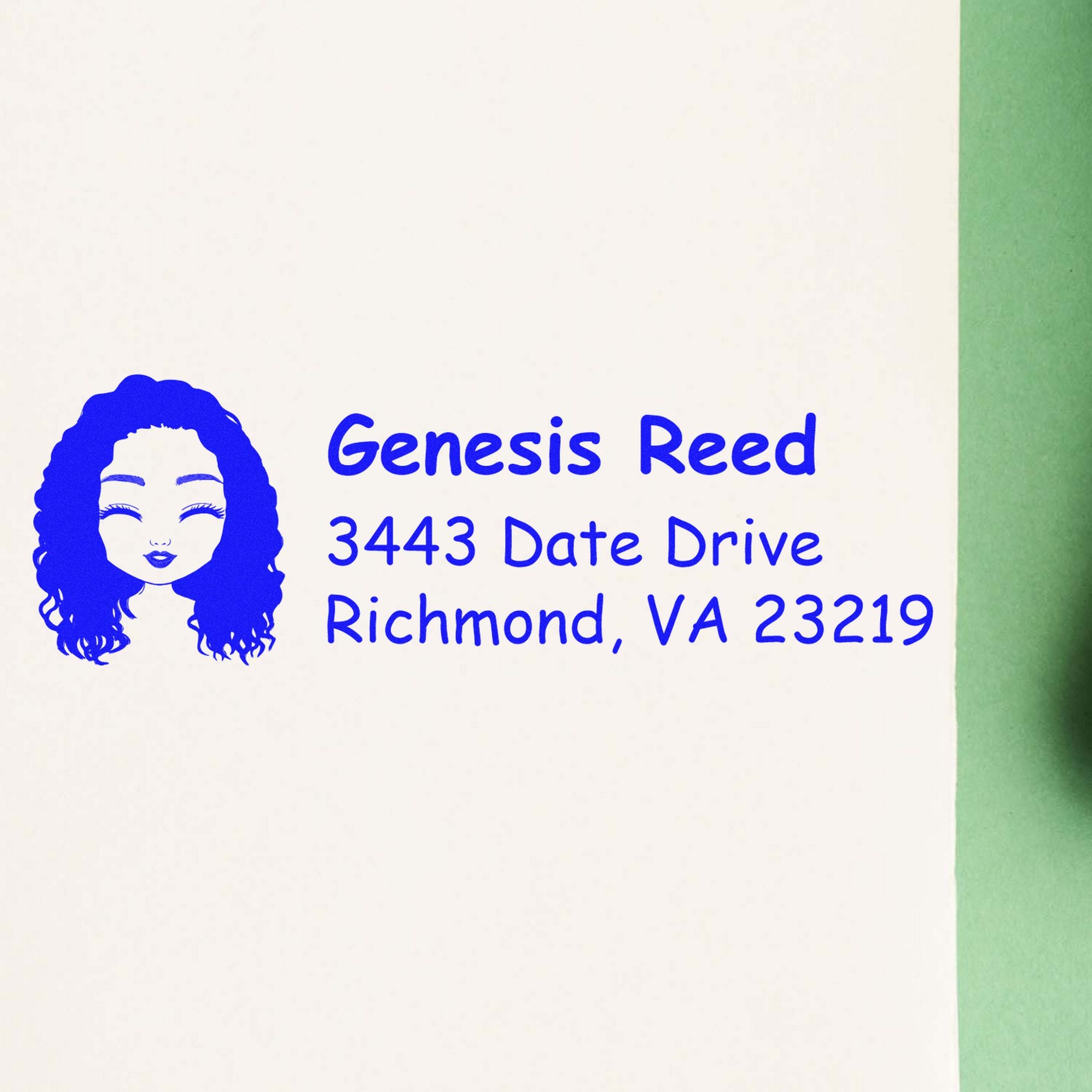 Wood Handle Ms Genesis Bitmoji Address Stamp