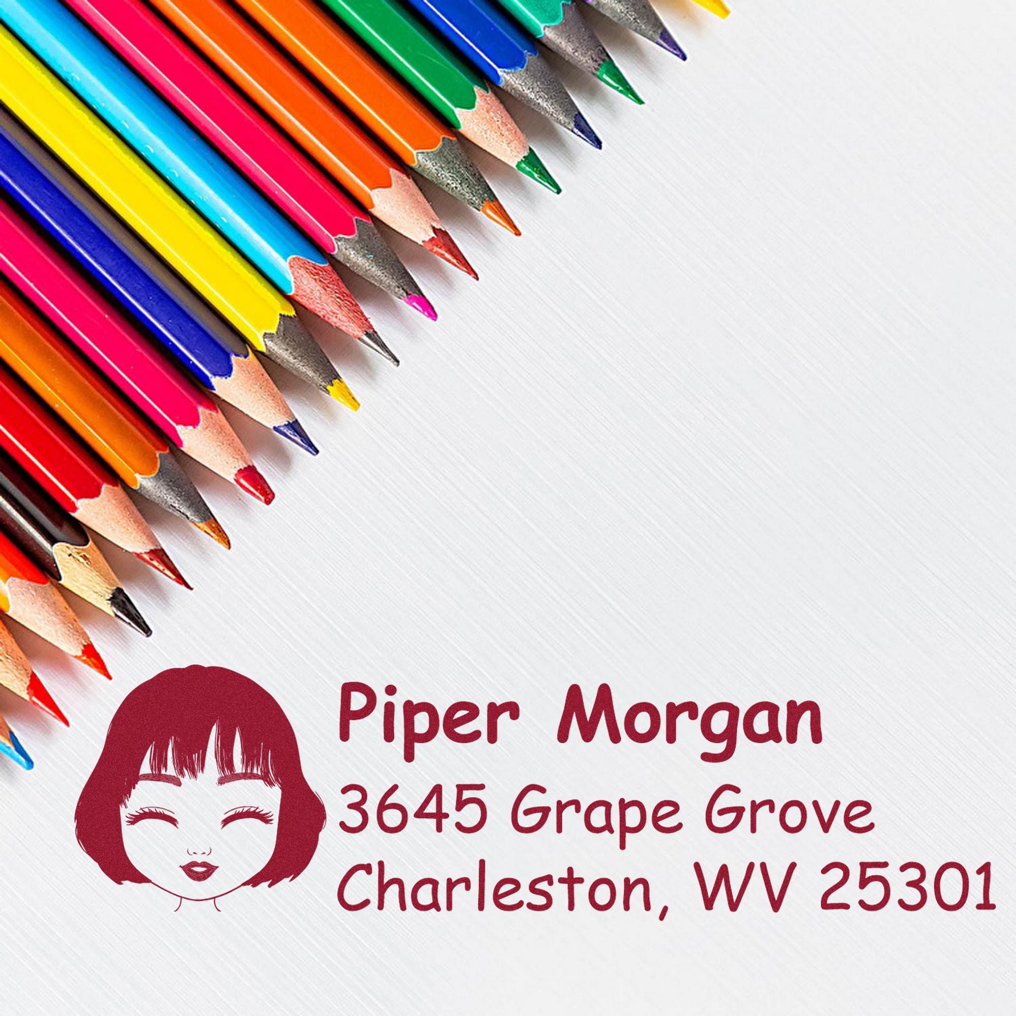 Ms Piper Bitmoji Self-Inking Home Address Stamp