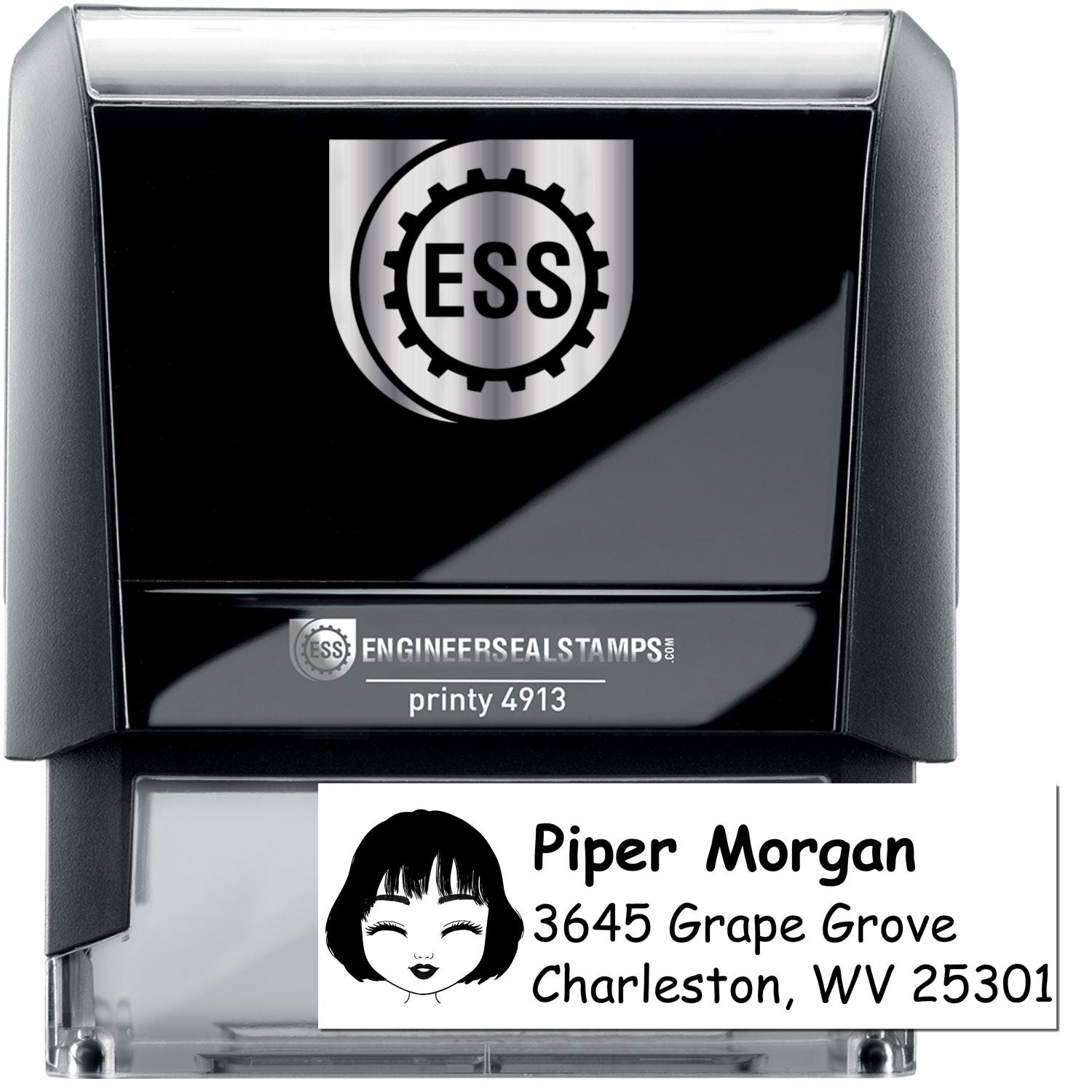 Ms Piper Bitmoji Self-Inking Home Address Stamp