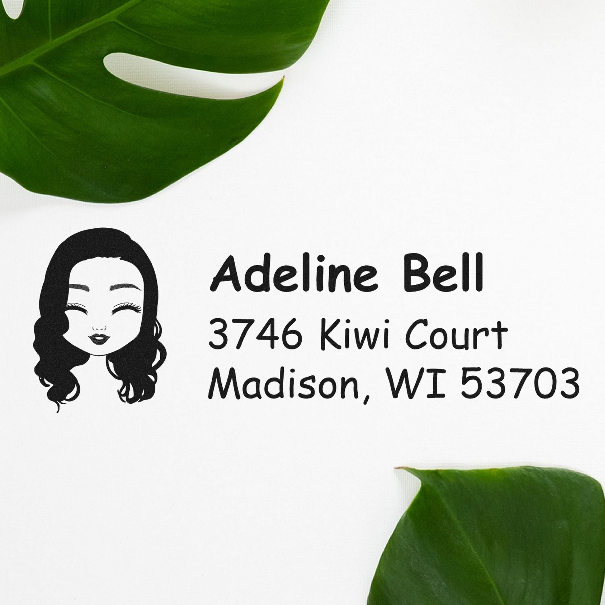 Wood Handle Ms Adeline Bitmoji Address Stamp