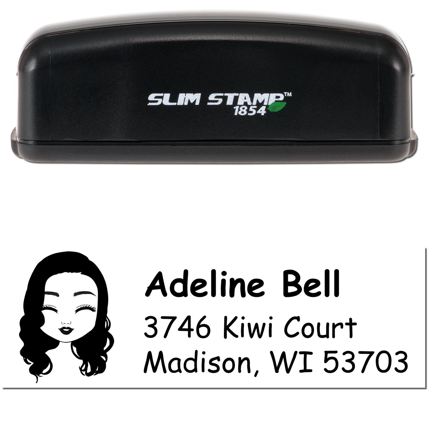 Ms Adeline Bitmoji Customized Address Stamp Pre-Inked