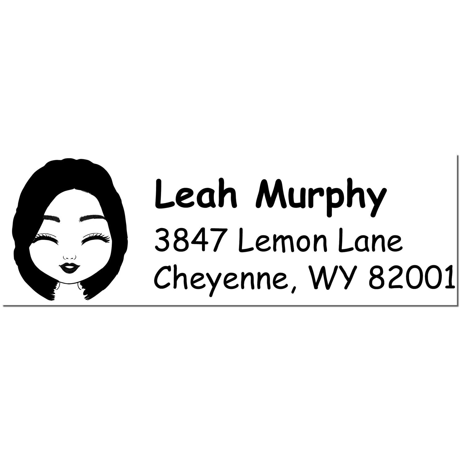 Wood Handle Ms Leah Bitmoji Address Stamp