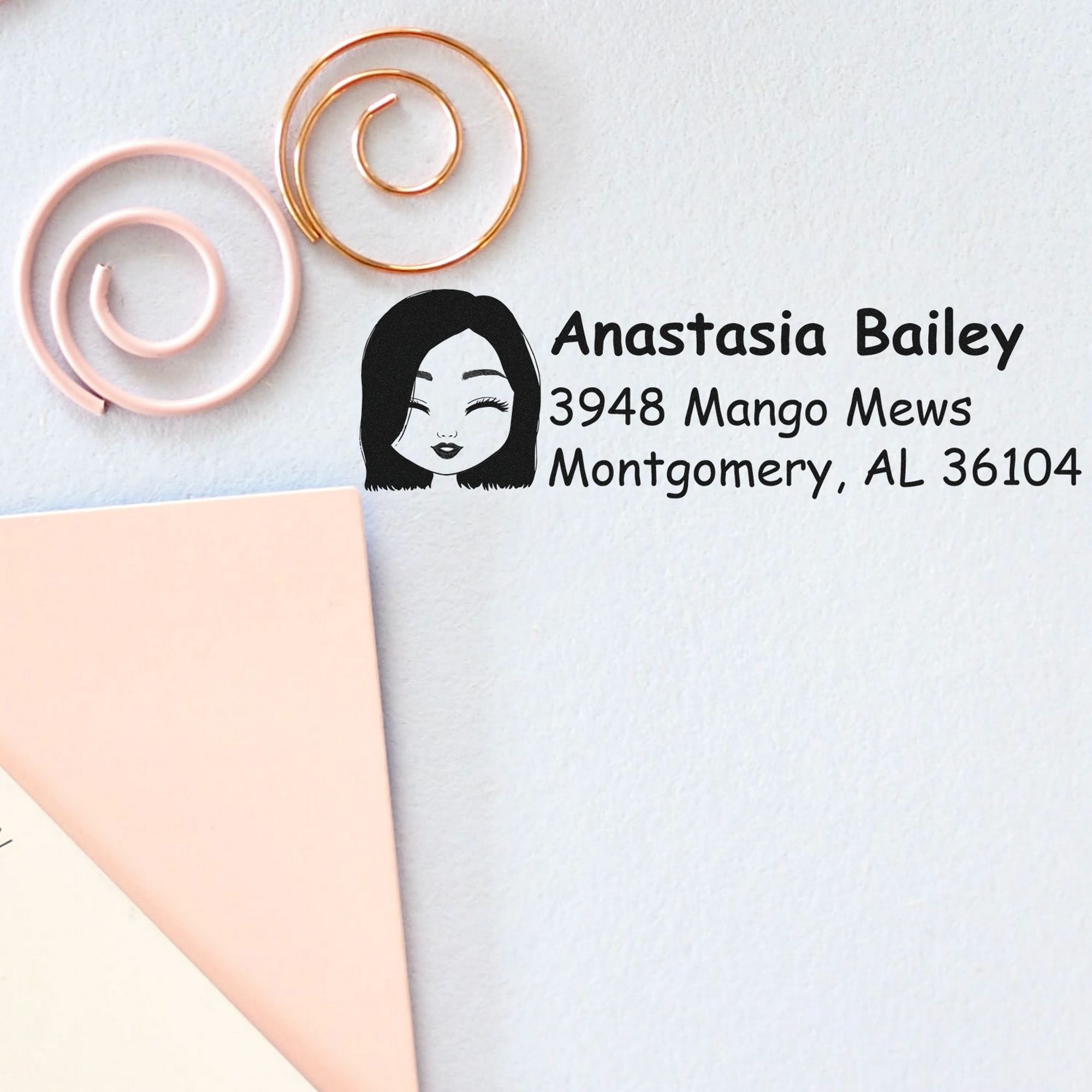 Ms Anastasia Bitmoji Customized Address Stamp Pre-Inked