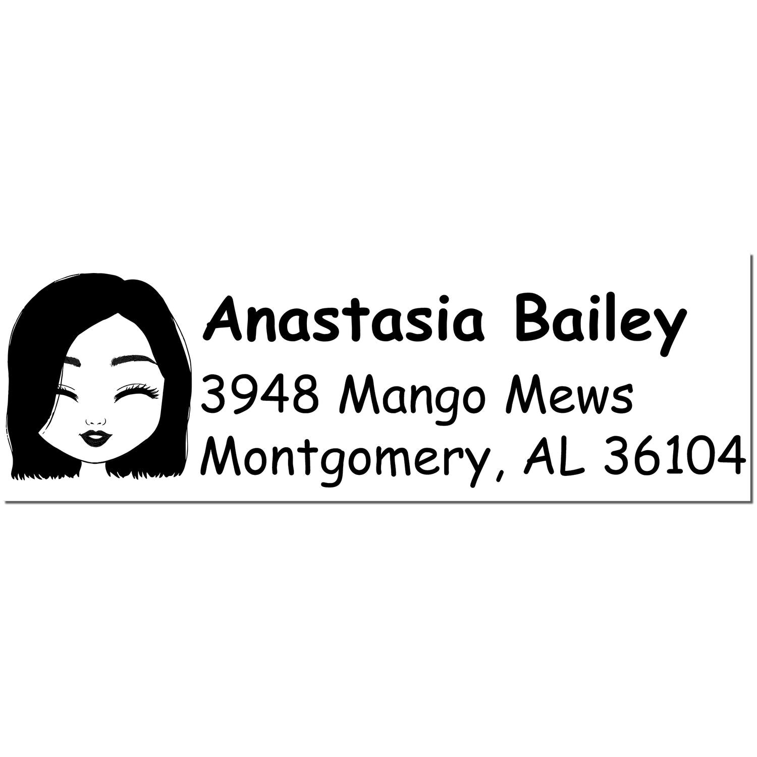 Wood Handle Ms Anastasia Bitmoji Address Stamp