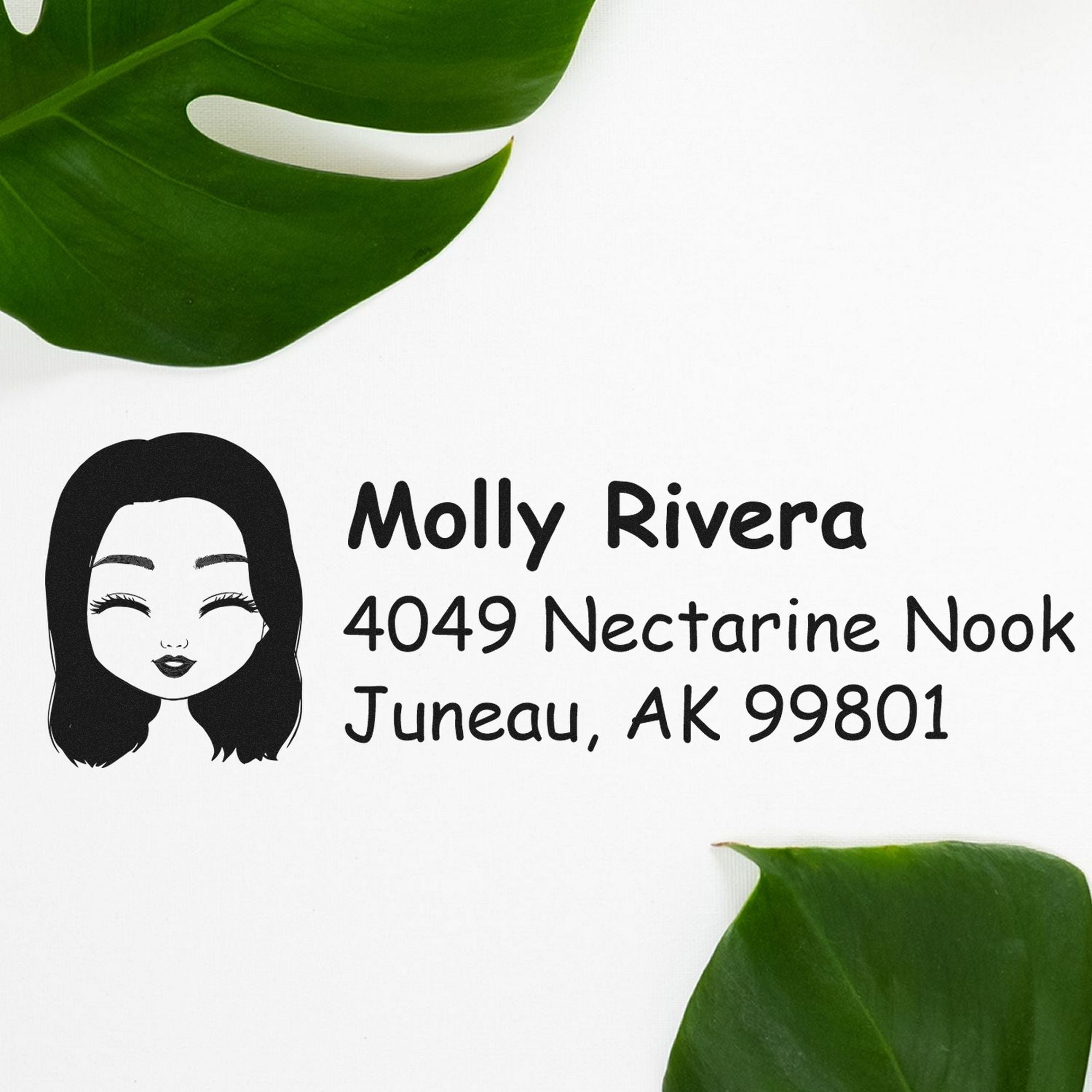 Ms Molly Bitmoji Pre-Inked Address Stamp for House