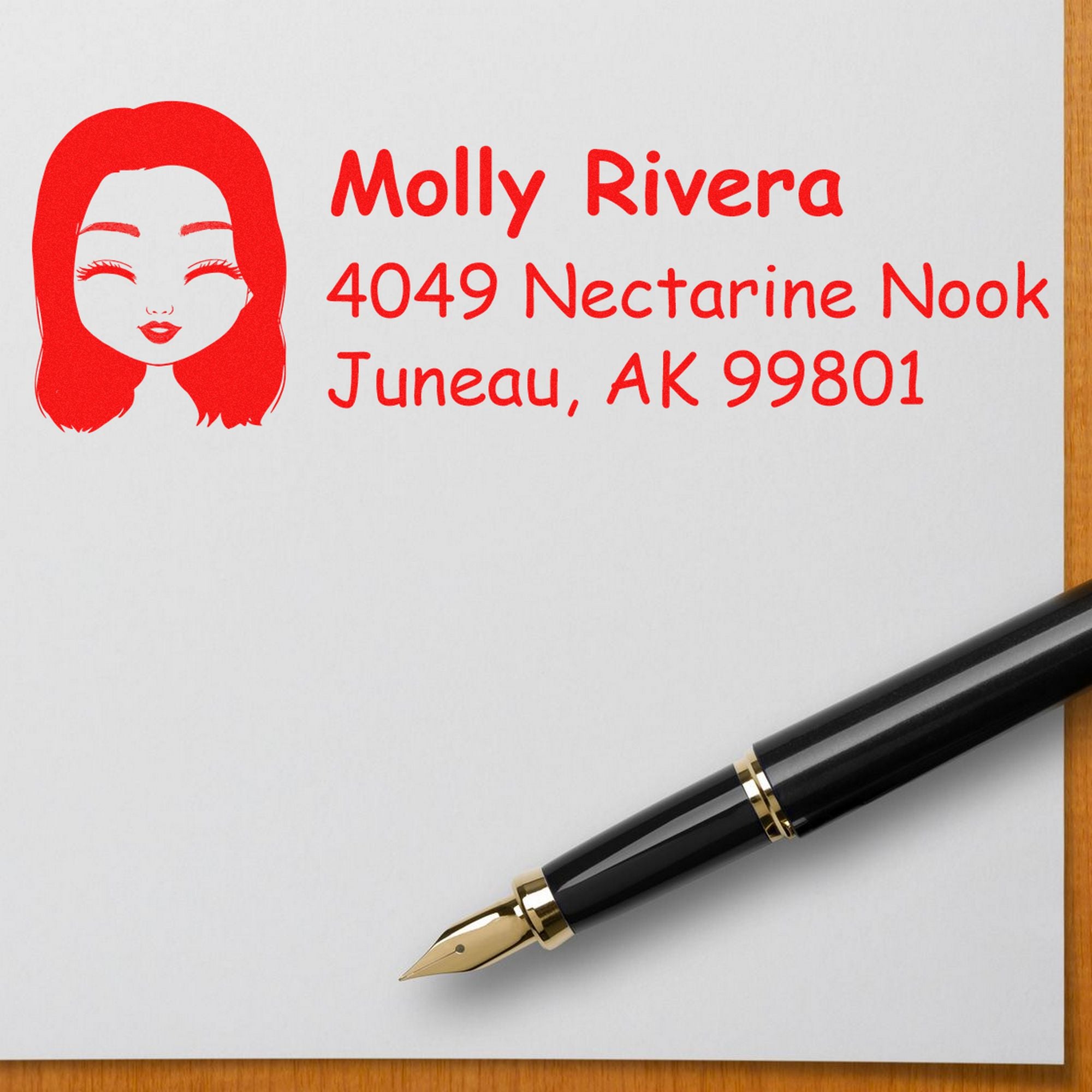 Ms Molly Bitmoji Pre-Inked Address Stamp for House