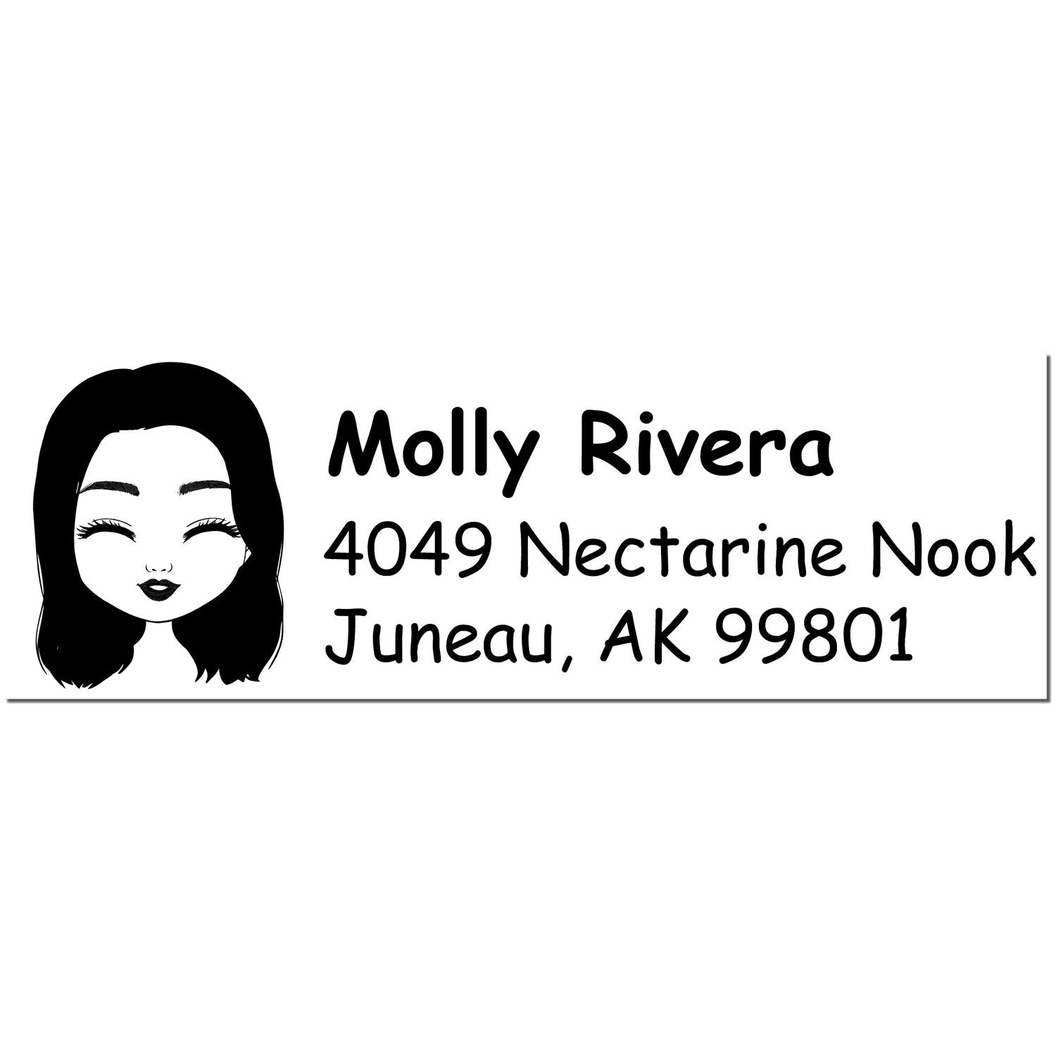 Ms Molly Bitmoji Customized Address Stamp Pre-Inked