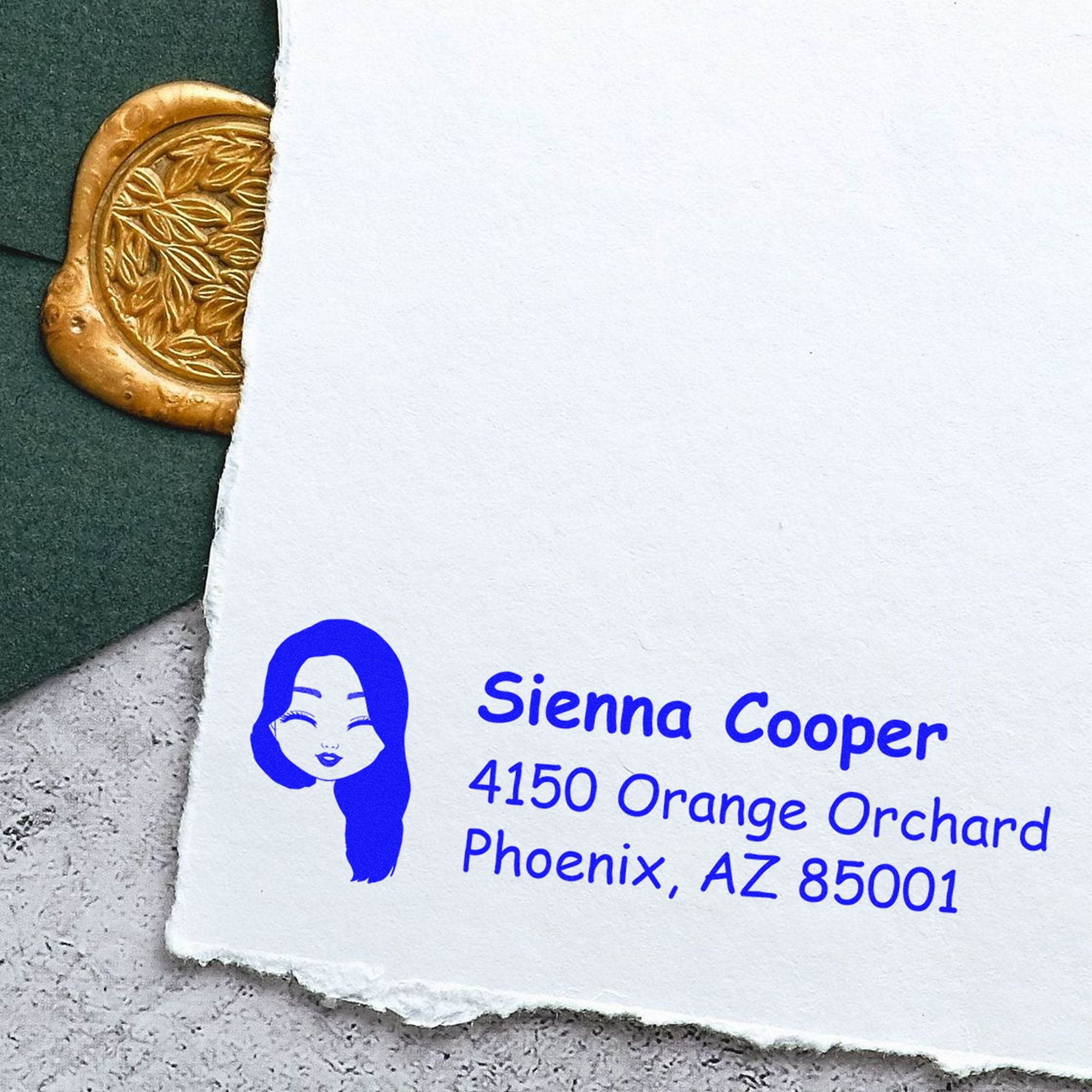 Ms Sienna Bitmoji Customized Address Stamp Pre-Inked