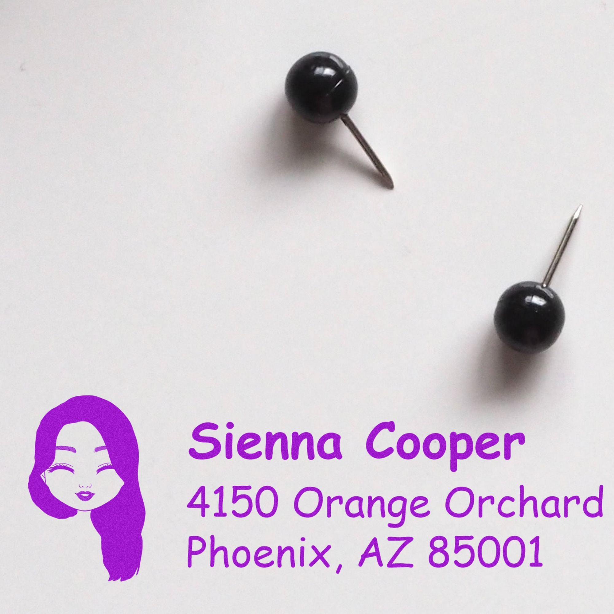 Ms Sienna Bitmoji Customized Address Stamp Pre-Inked