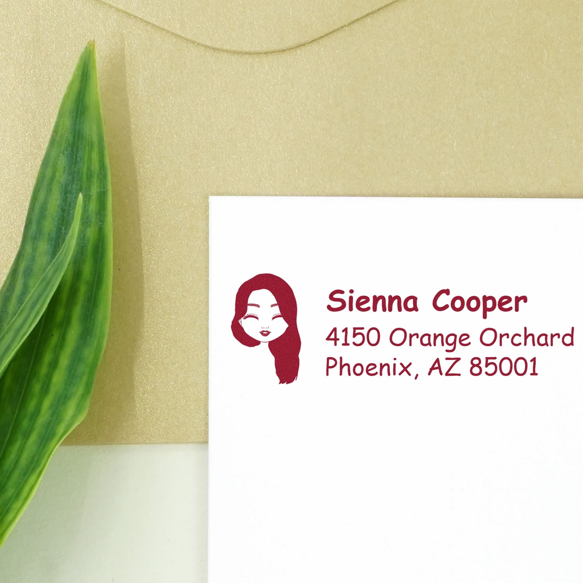 Ms Sienna Bitmoji Pre-Inked Address Stamp for House