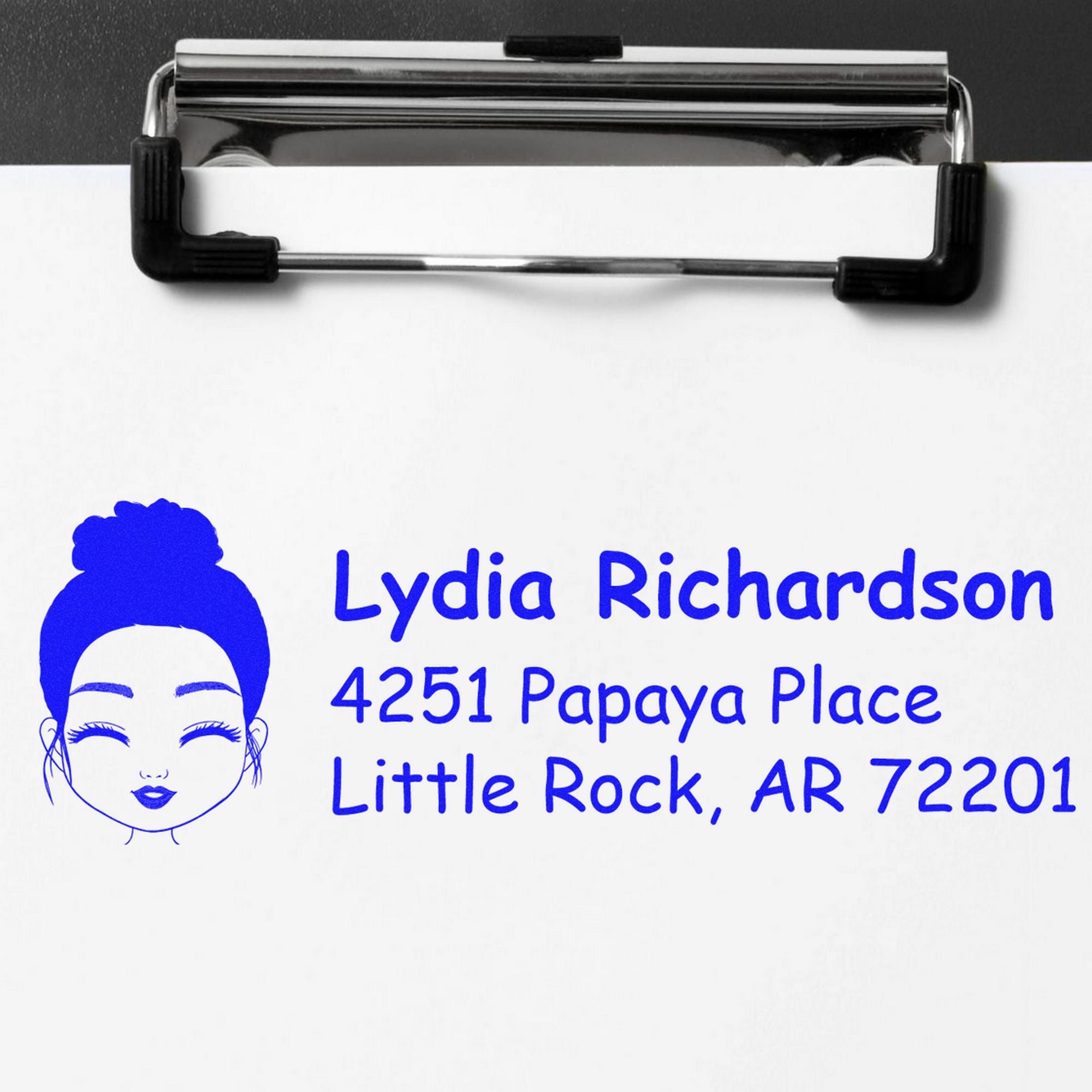 Wood Handle Ms Lydia Bitmoji Address Stamp