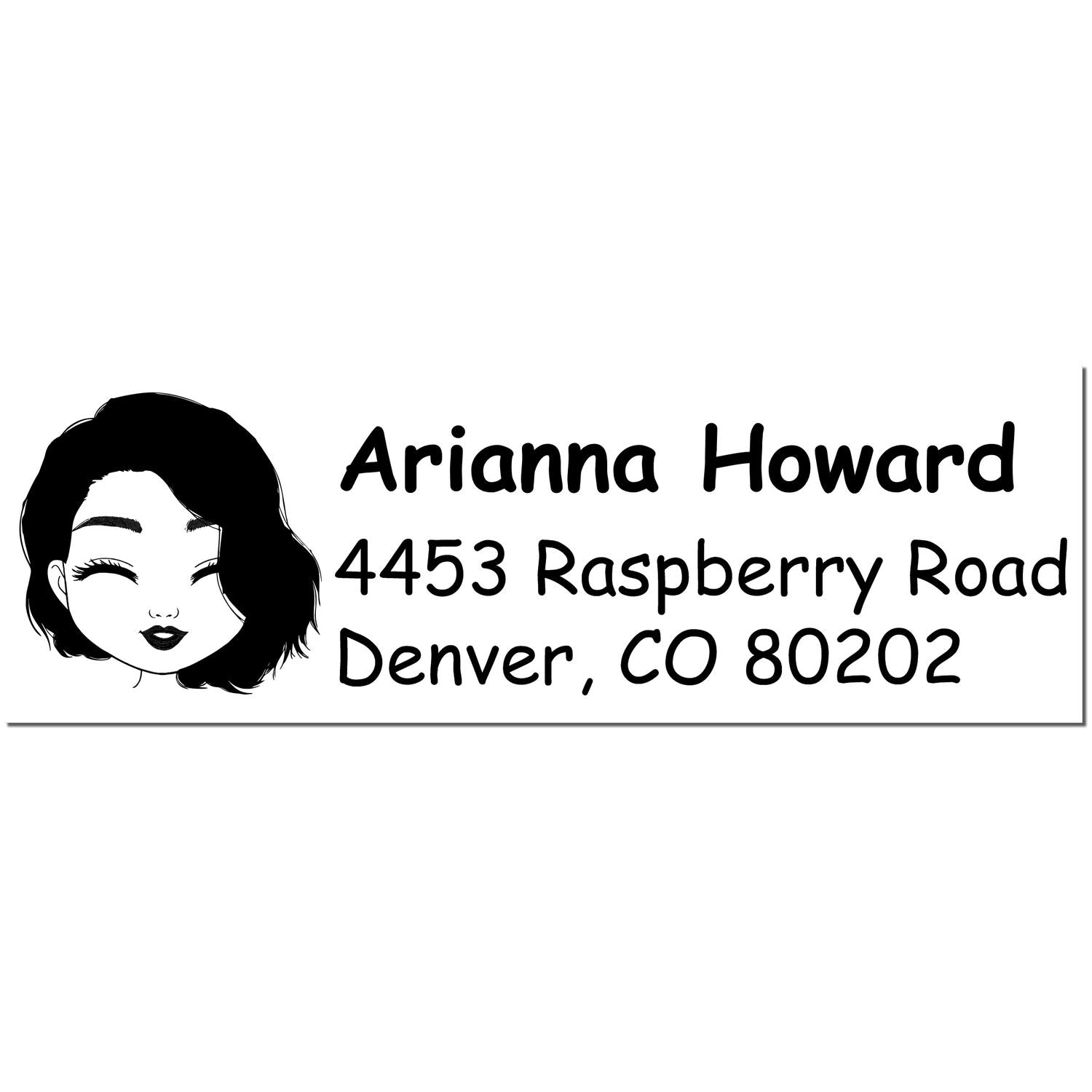 Wood Handle Ms Arianna Bitmoji Address Stamp