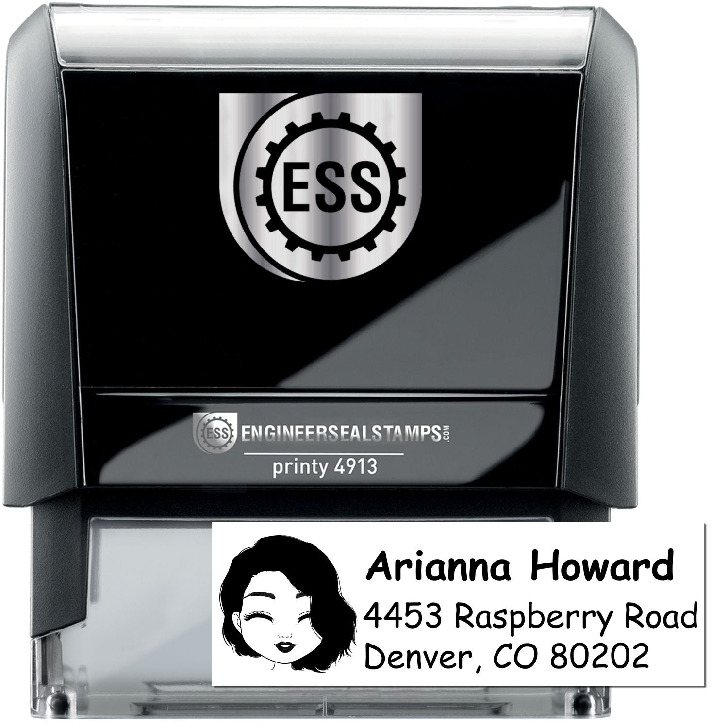 Ms Arianna Bitmoji Self-Inking Home Address Stamp