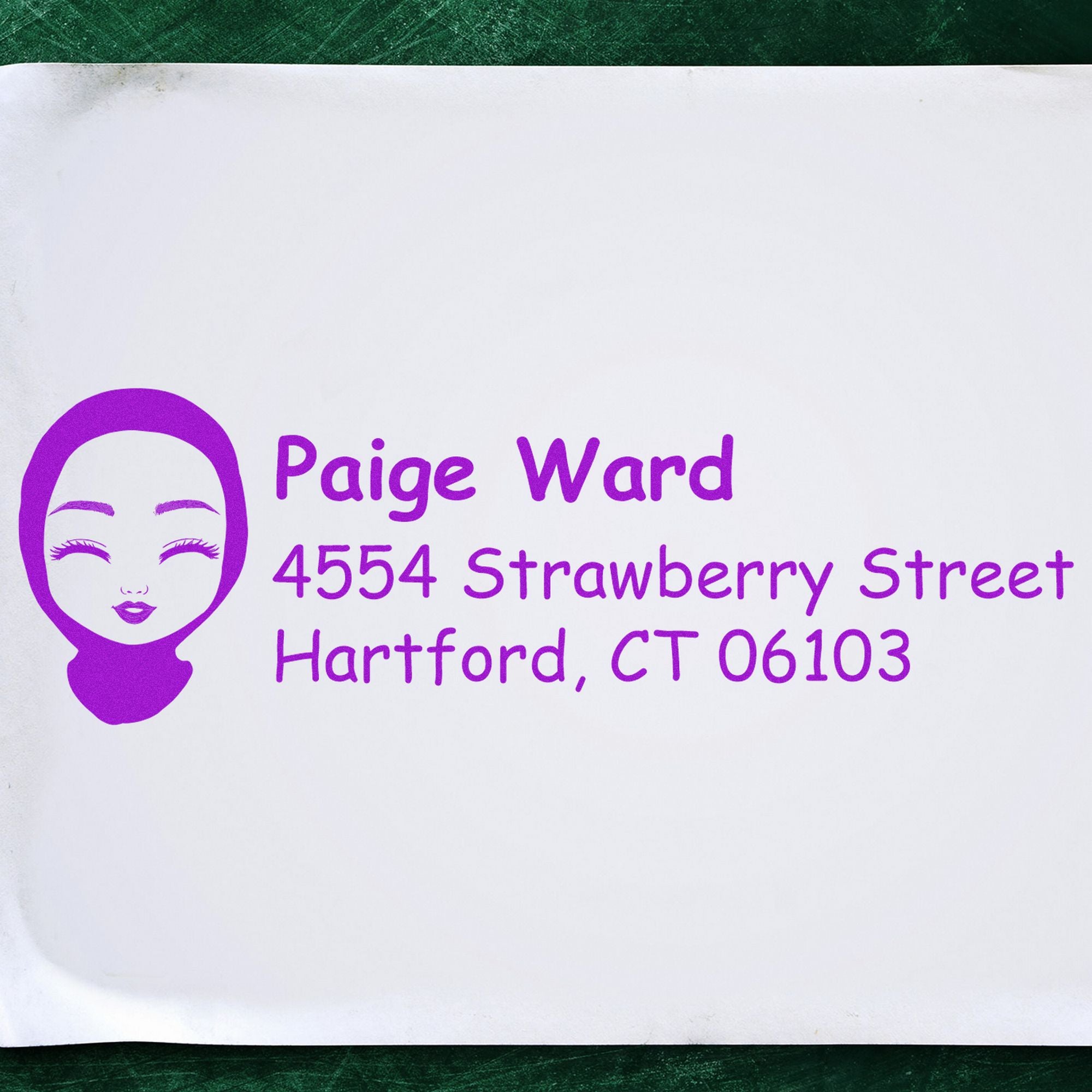 Wood Handle Ms Paige Bitmoji Address Stamp