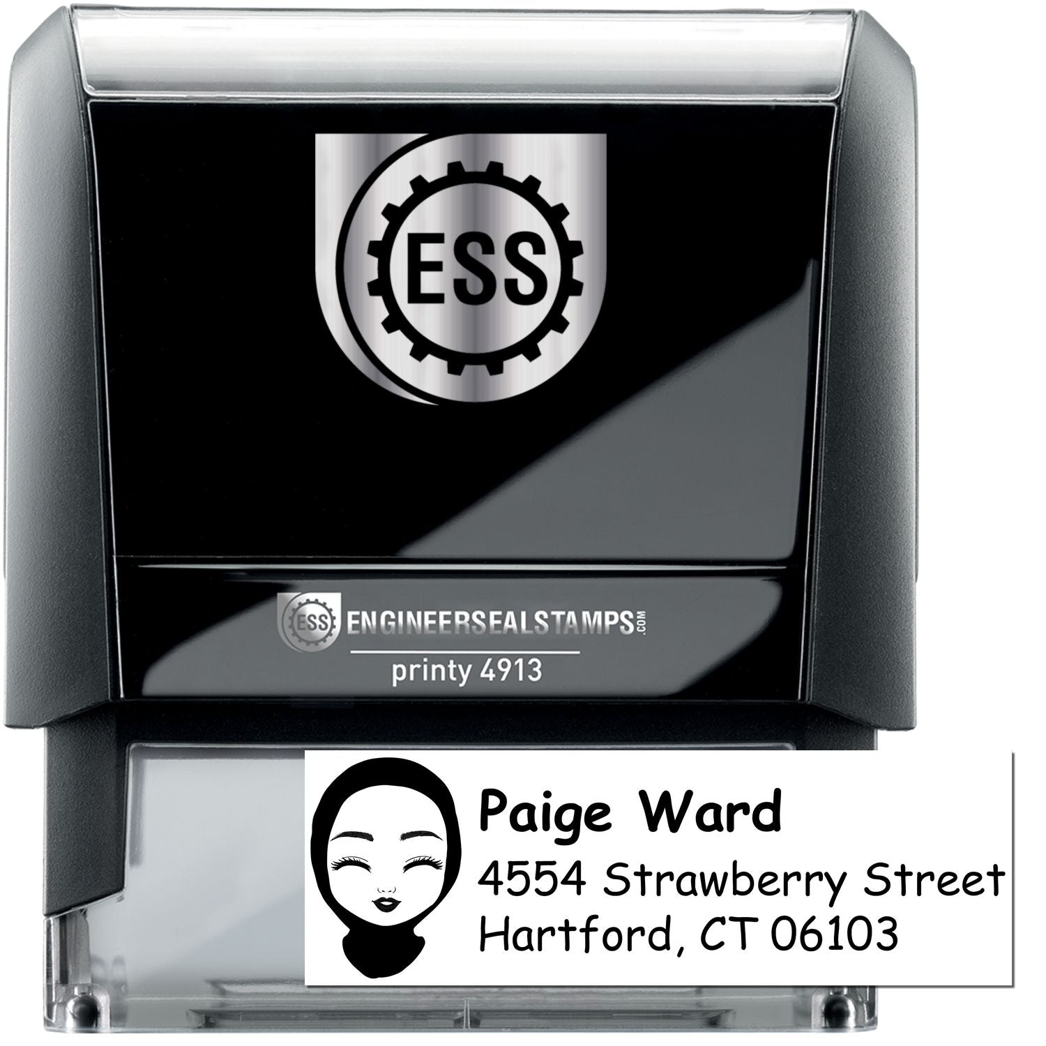 Ms Paige Bitmoji Self-Inking Home Address Stamp