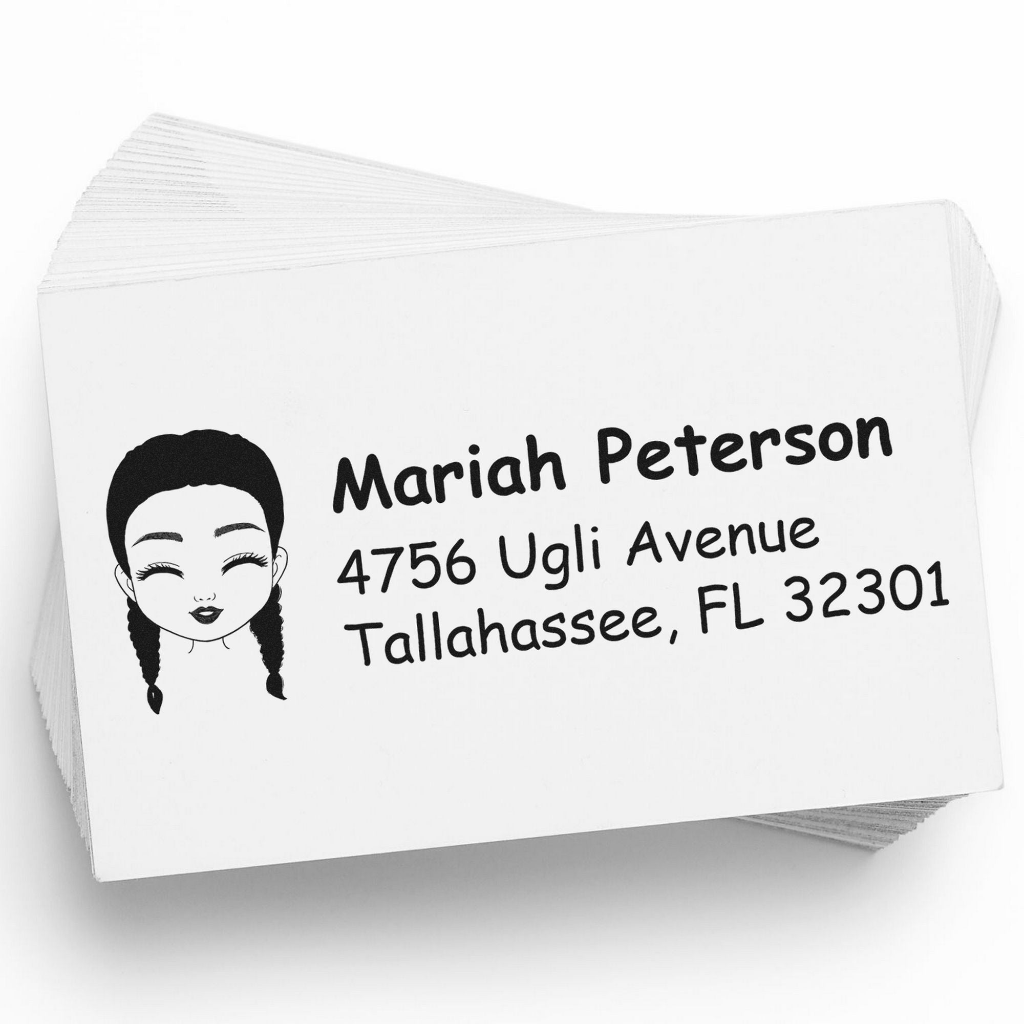 Wood Handle Ms Mariah Bitmoji Address Stamp