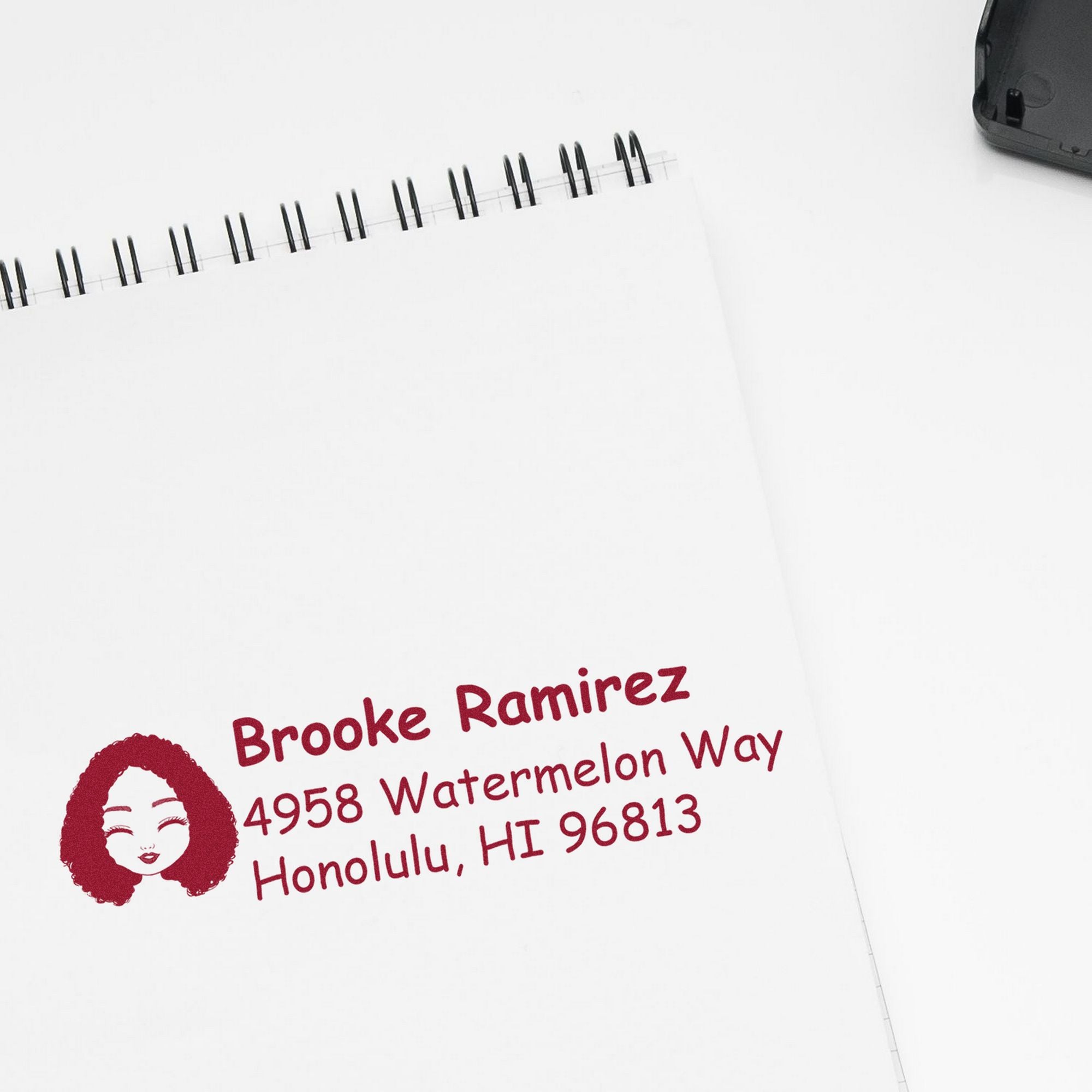 Wood Handle Ms Brooke Bitmoji Address Stamp