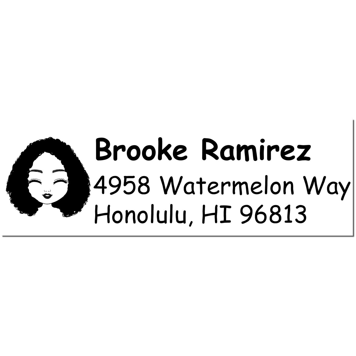 Wood Handle Ms Brooke Bitmoji Address Stamp