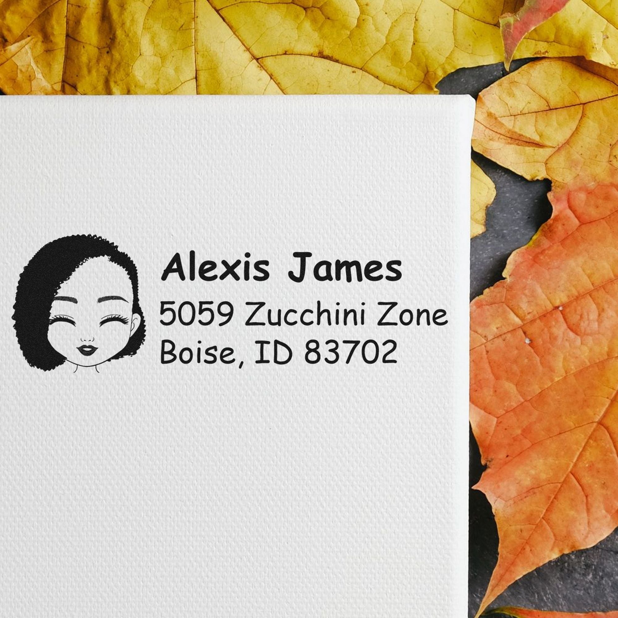 Wood Handle Ms Alexis Bitmoji Address Stamp