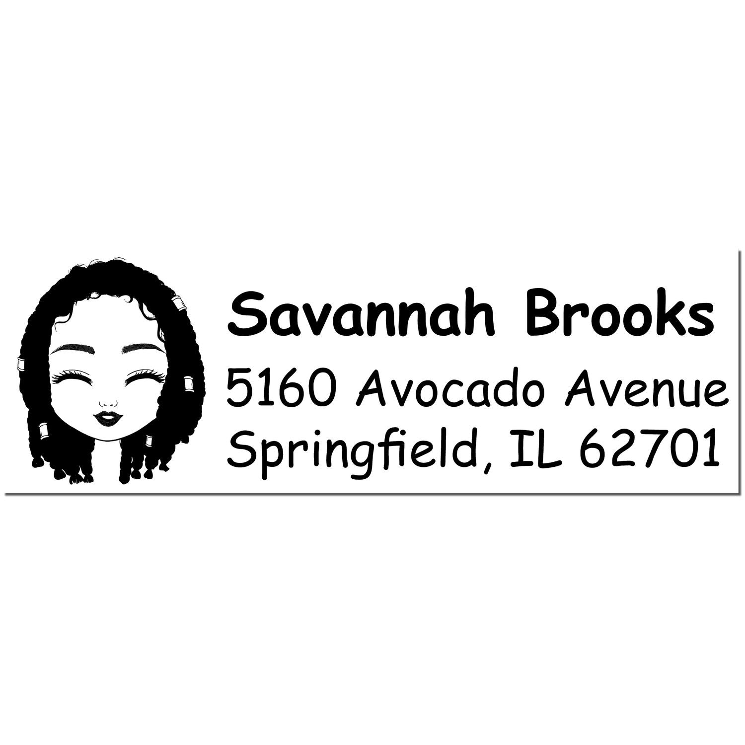 Wood Handle Ms Savannah Bitmoji Address Stamp