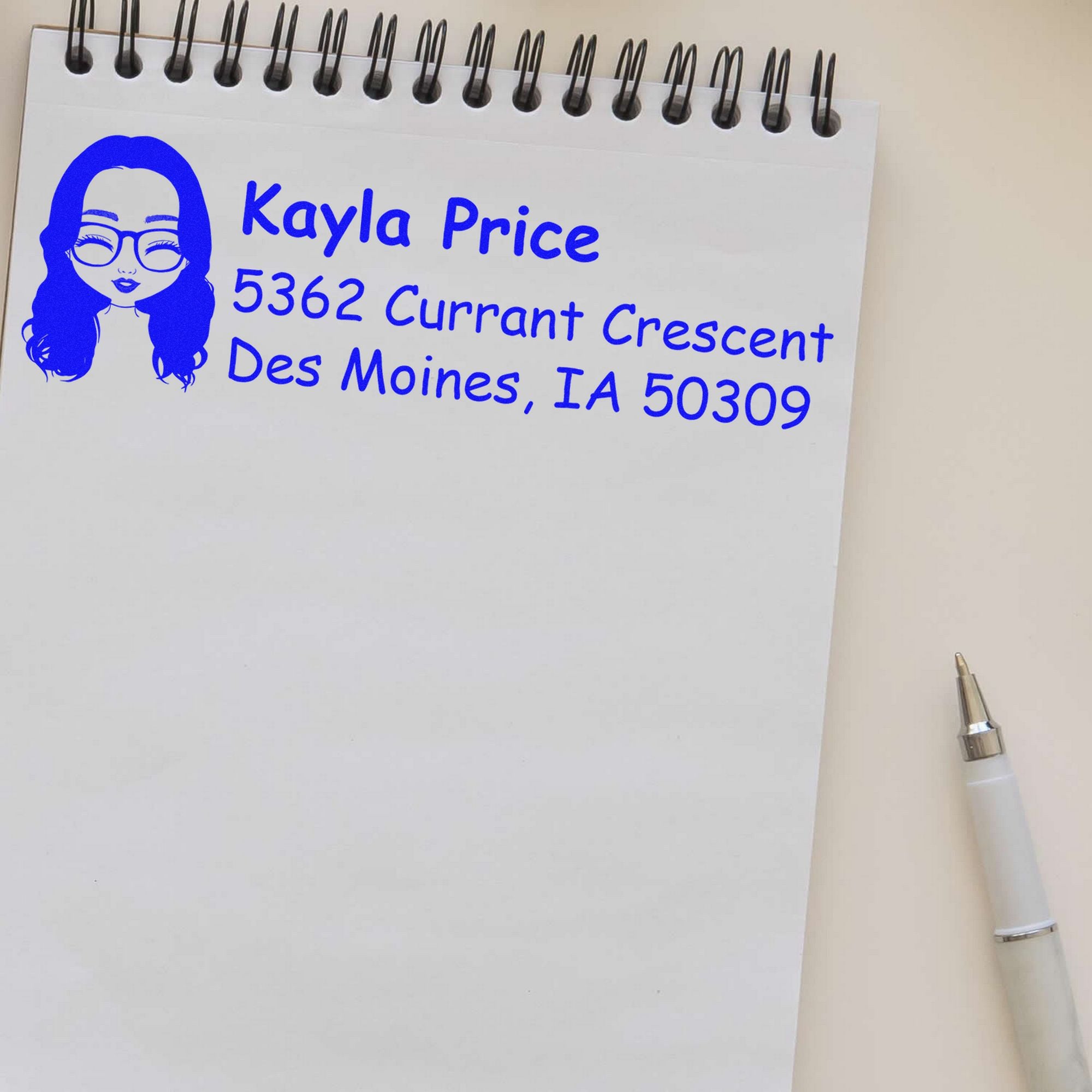 Ms Kayla Bitmoji Self-Inking Home Address Stamp