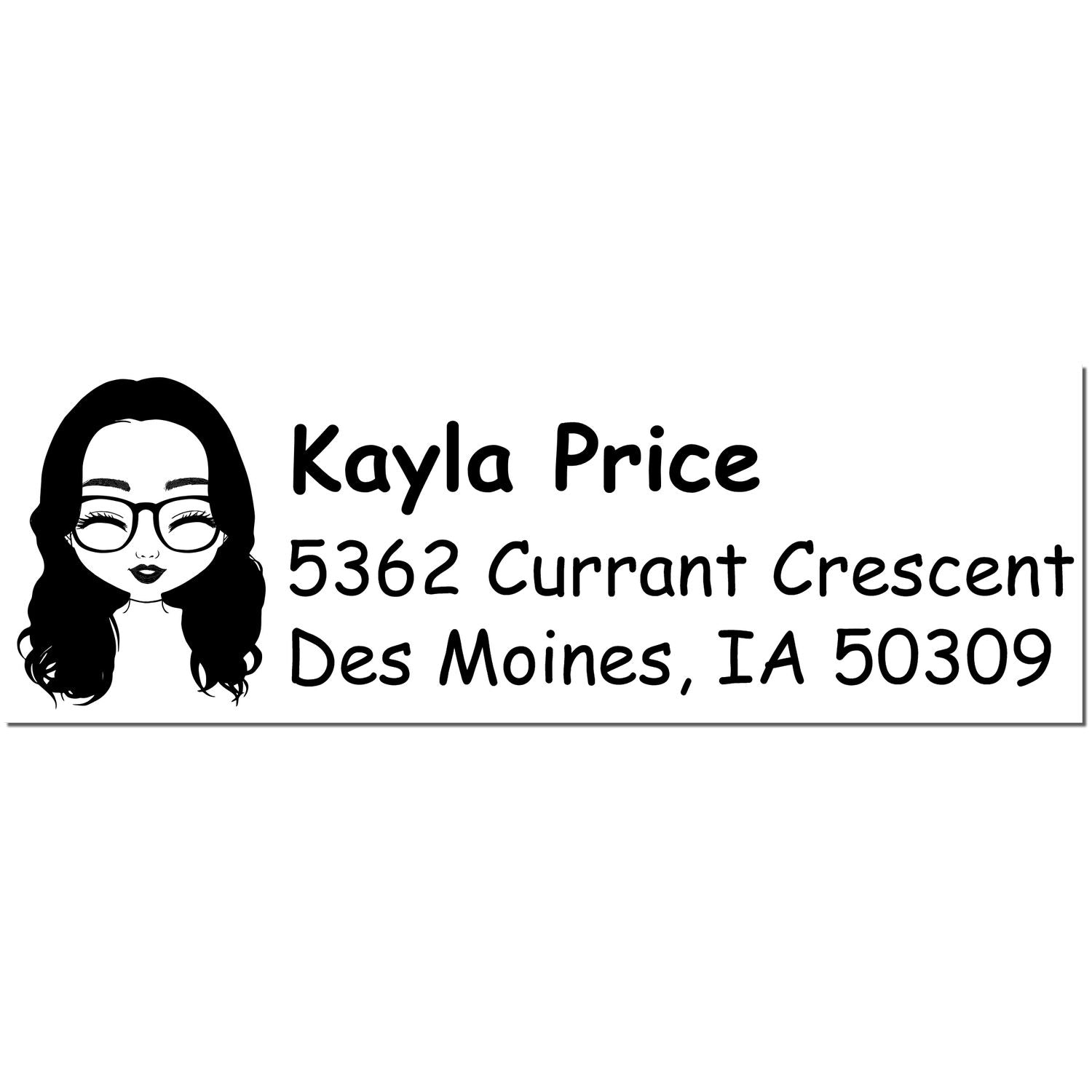 Wood Handle Ms Kayla Bitmoji Address Stamp