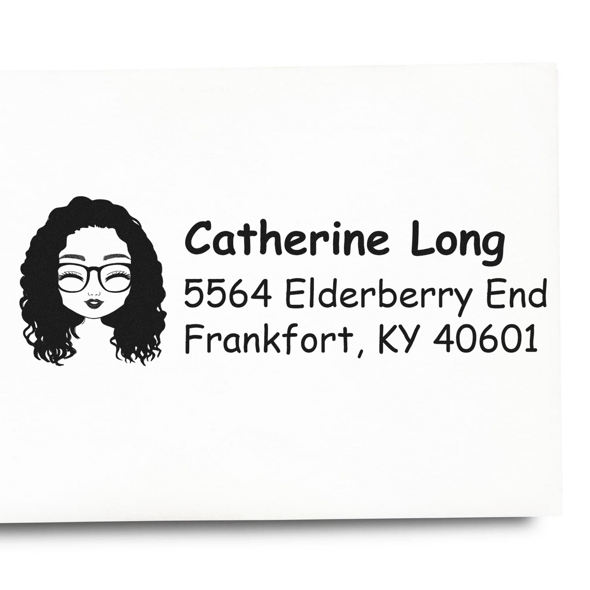 Ms Catherine Bitmoji Customized Address Stamp Pre-Inked