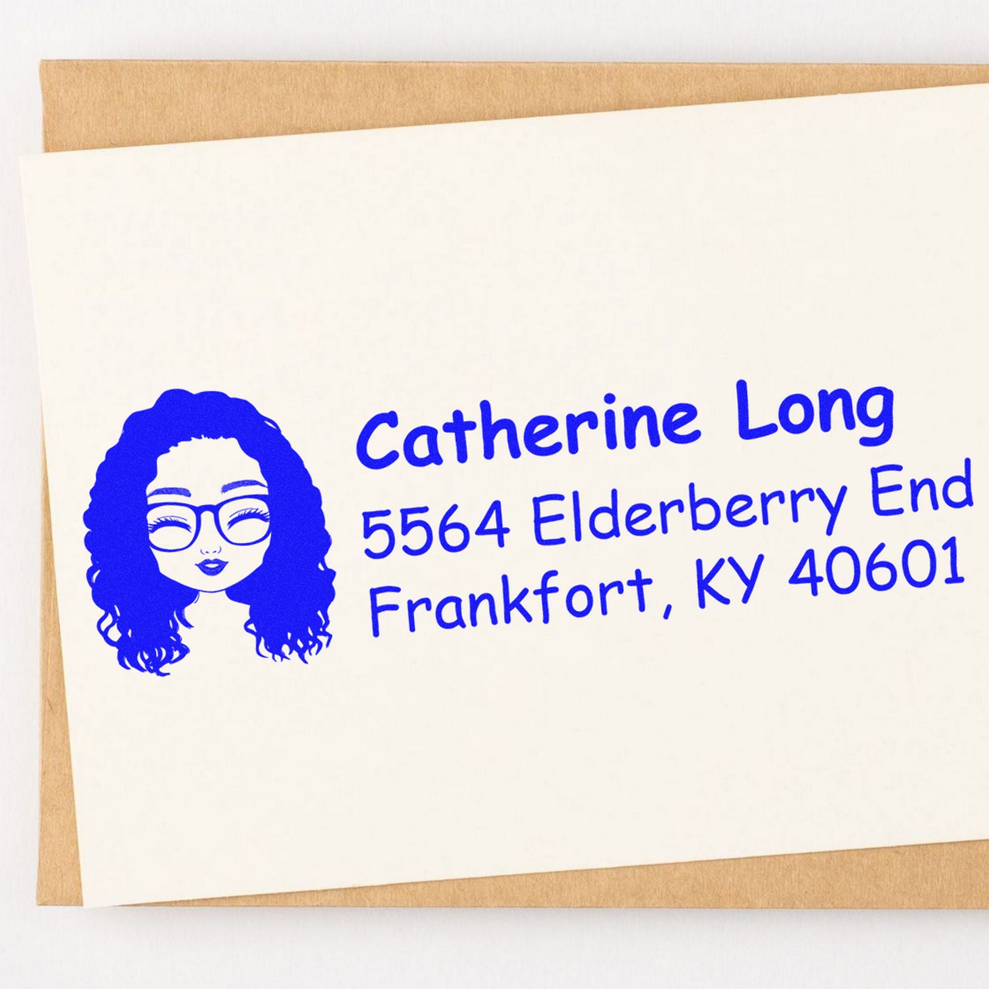 Ms Catherine Bitmoji Pre-Inked Address Stamp for House