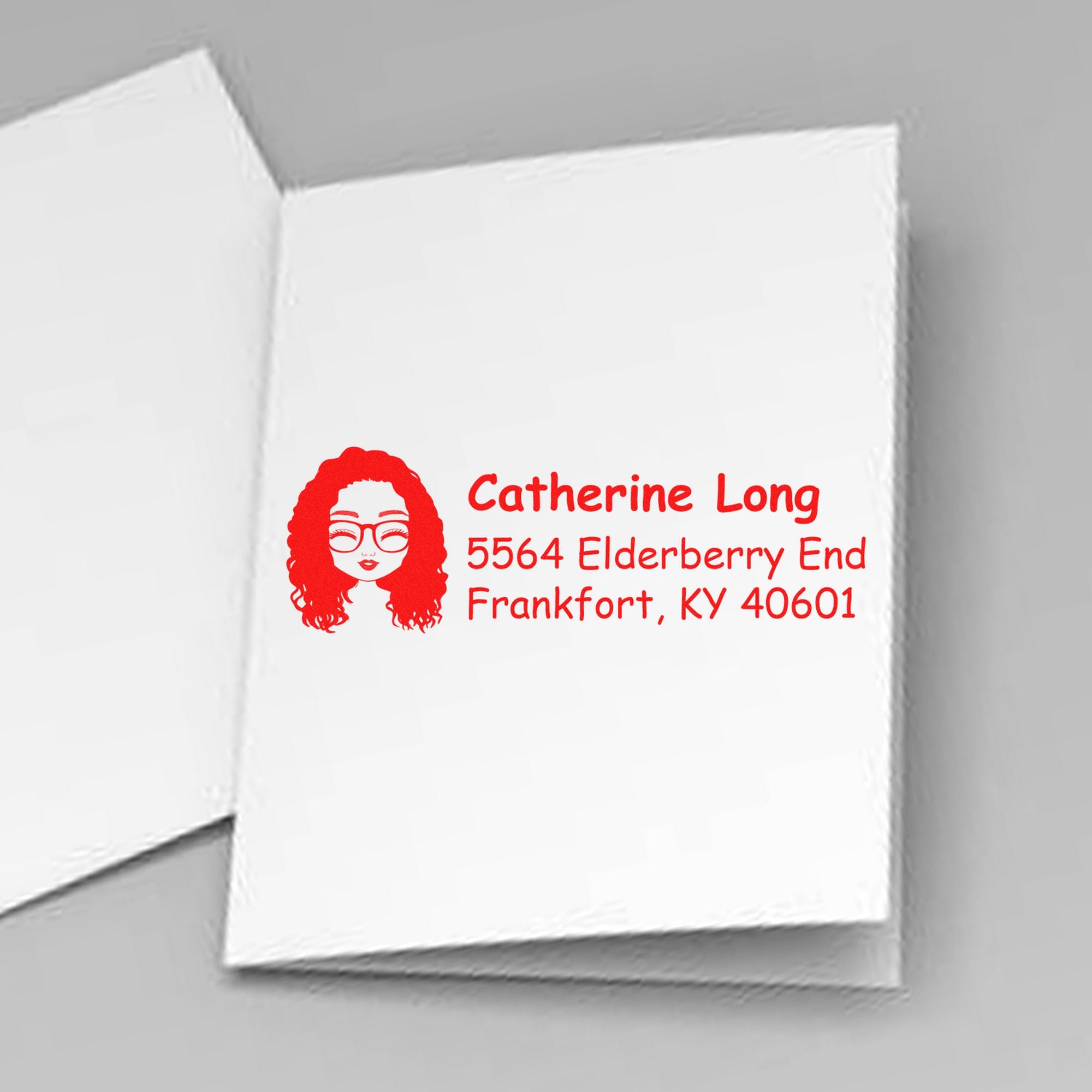 Ms Catherine Bitmoji Customized Address Stamp Pre-Inked