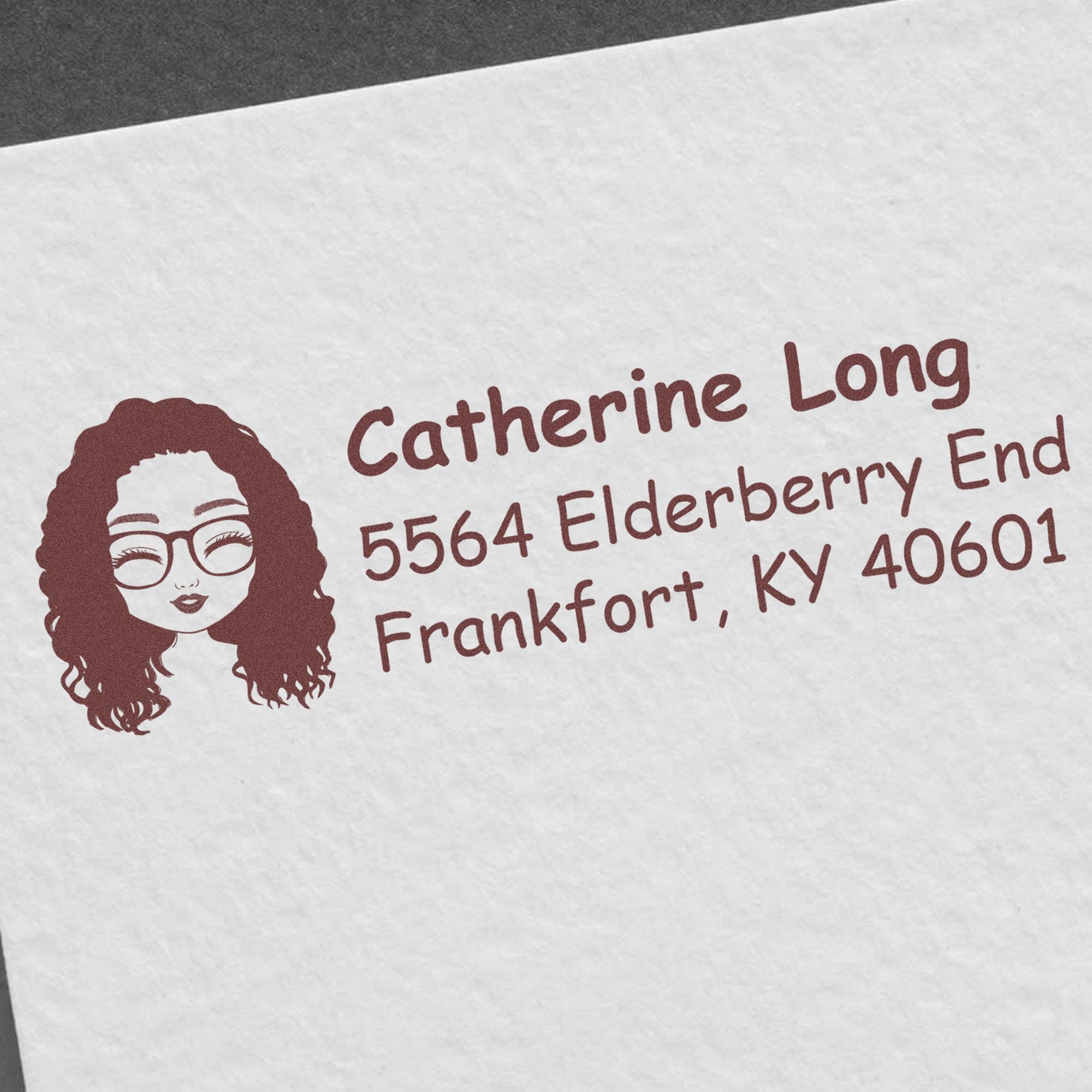 Ms Catherine Bitmoji Pre-Inked Address Stamp for House