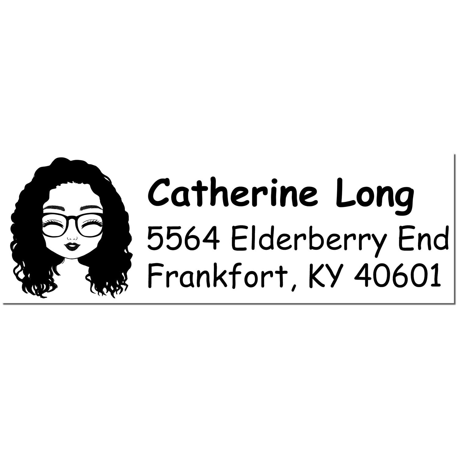 Wood Handle Ms Catherine Bitmoji Address Stamp