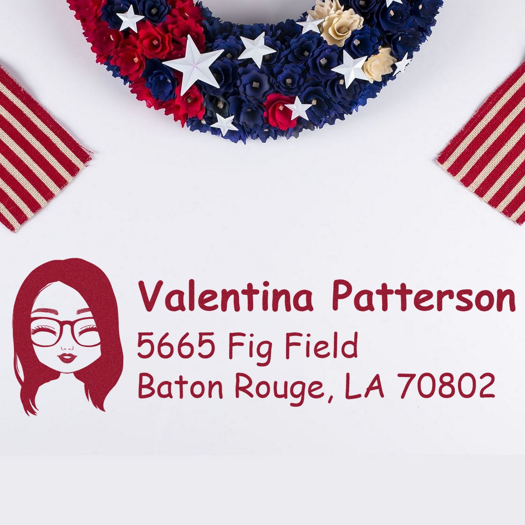 Ms Valentina Bitmoji Customized Address Stamp Pre-Inked