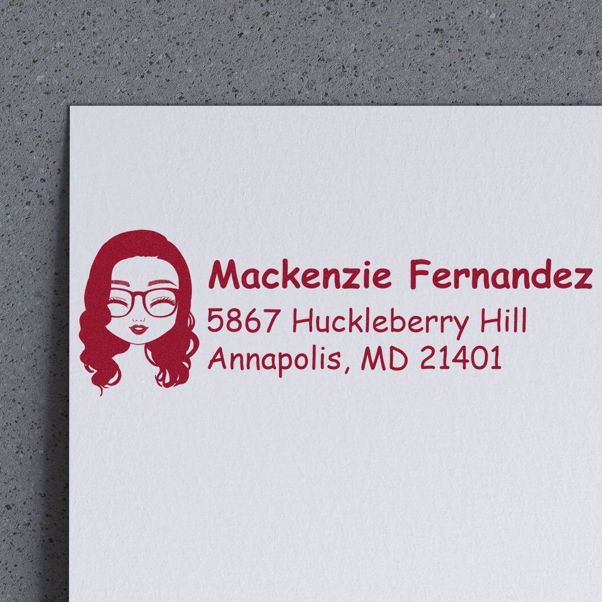 Ms Mackenzie Bitmoji Self-Inking Home Address Stamp