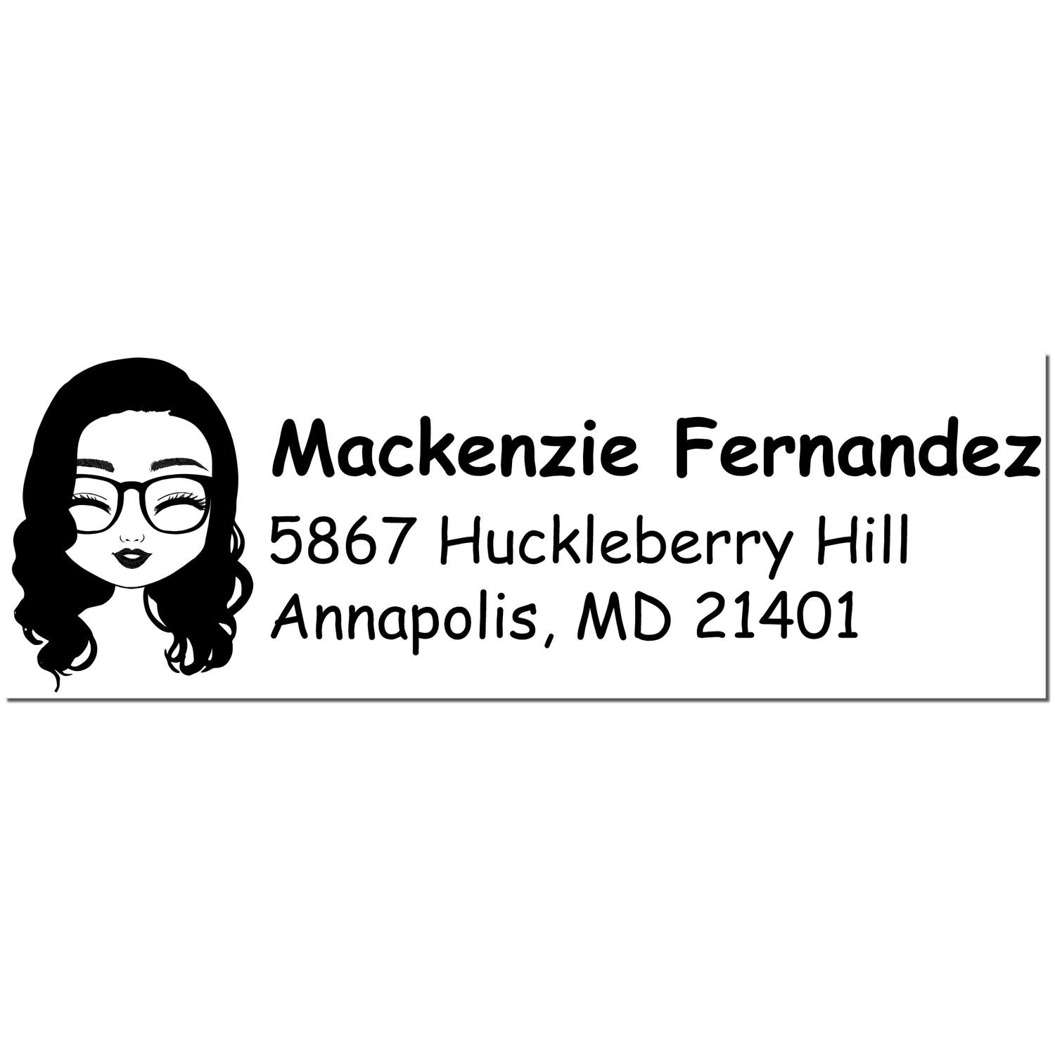 Wood Handle Ms Mackenzie Bitmoji Address Stamp