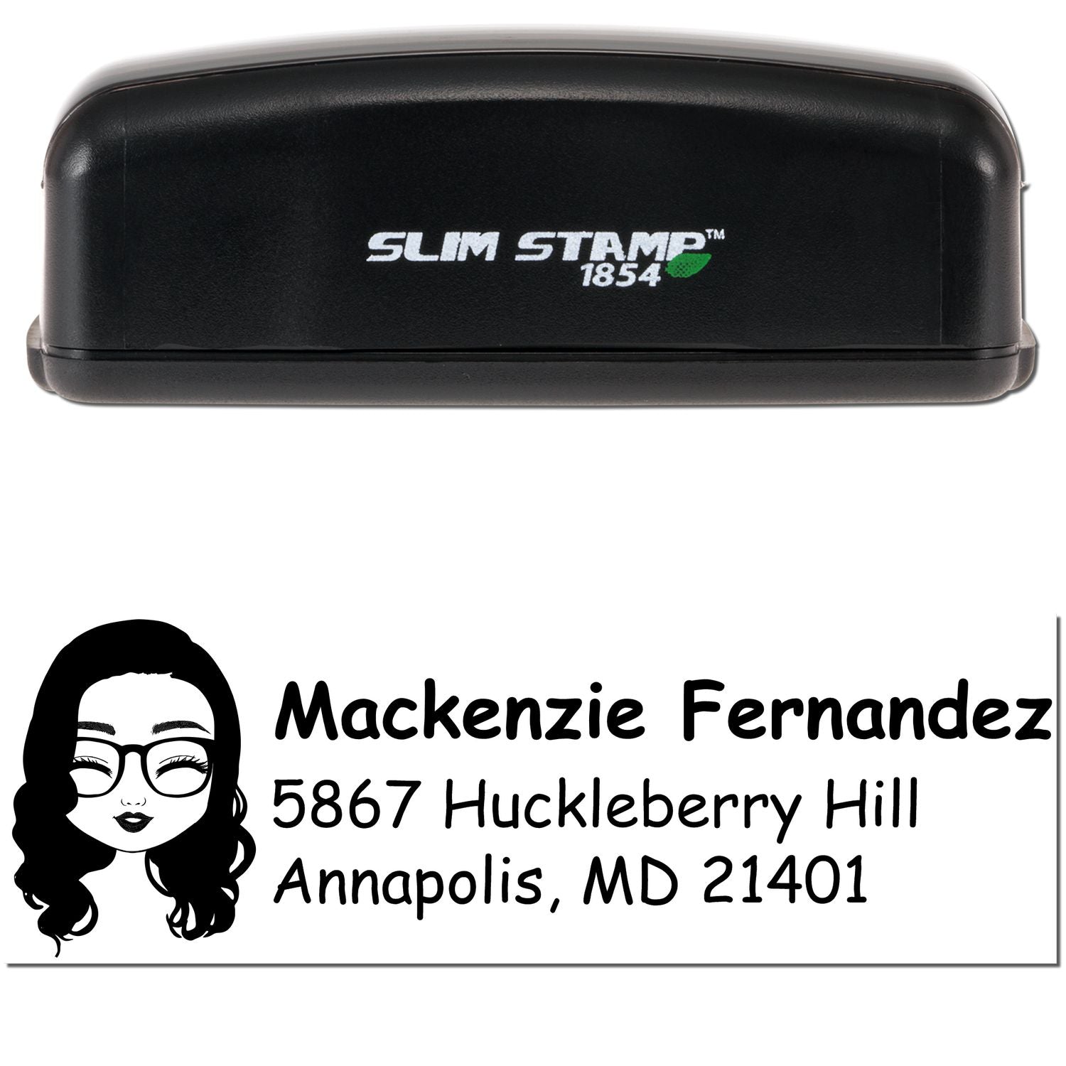 Ms Mackenzie Bitmoji Customized Address Stamp Pre-Inked