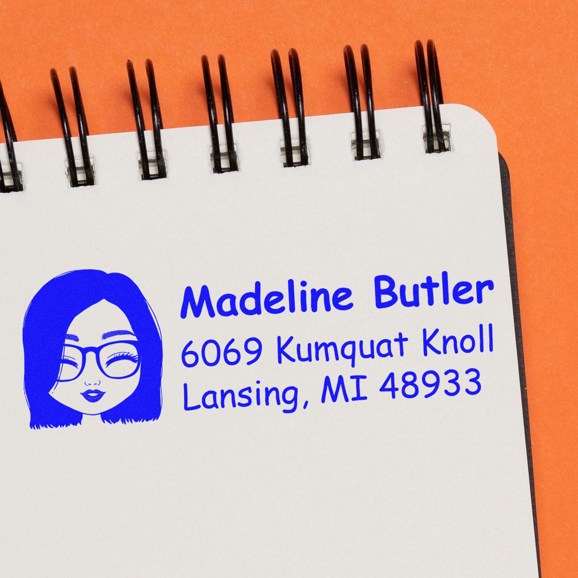 Ms Madeline Bitmoji Customized Address Stamp Pre-Inked