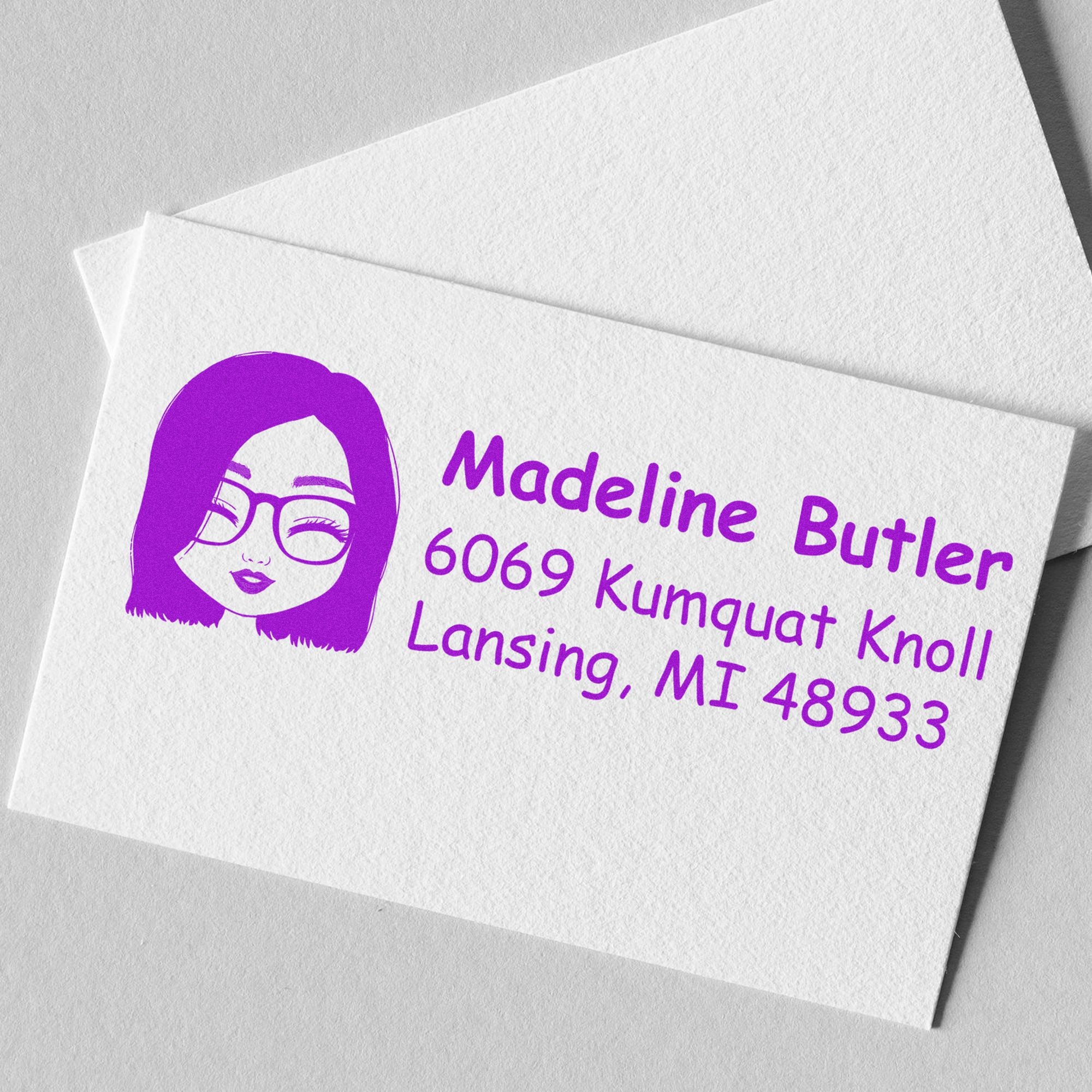 Ms Madeline Bitmoji Self-Inking Home Address Stamp